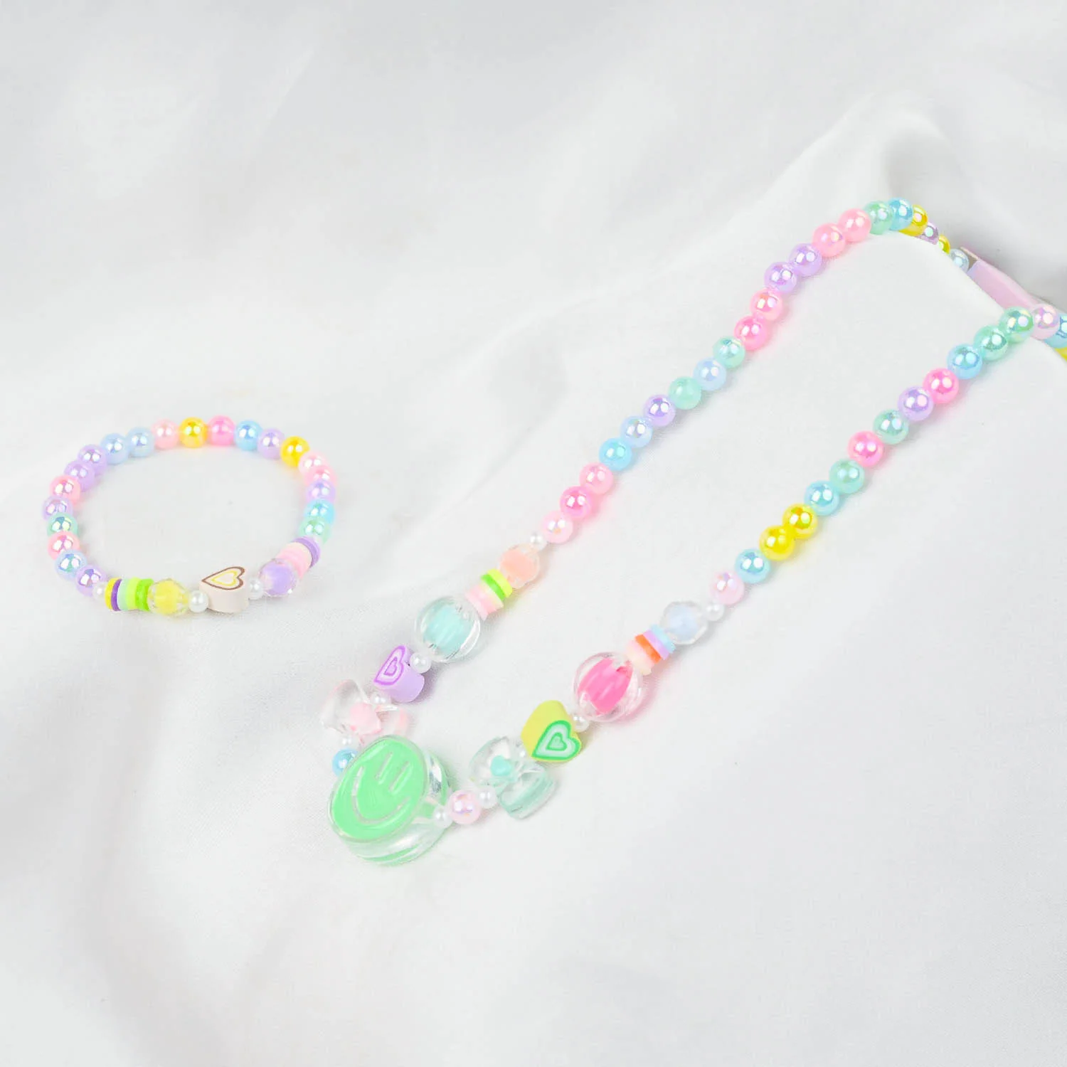 GIRLS CHARM BEADED NECKLACE & BRACELET