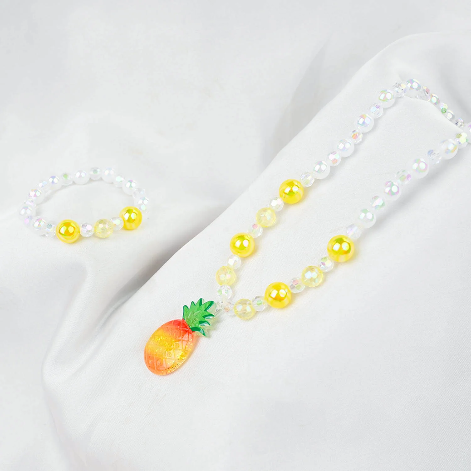 GIRLS CHARM BEADED NECKLACE & BRACELET