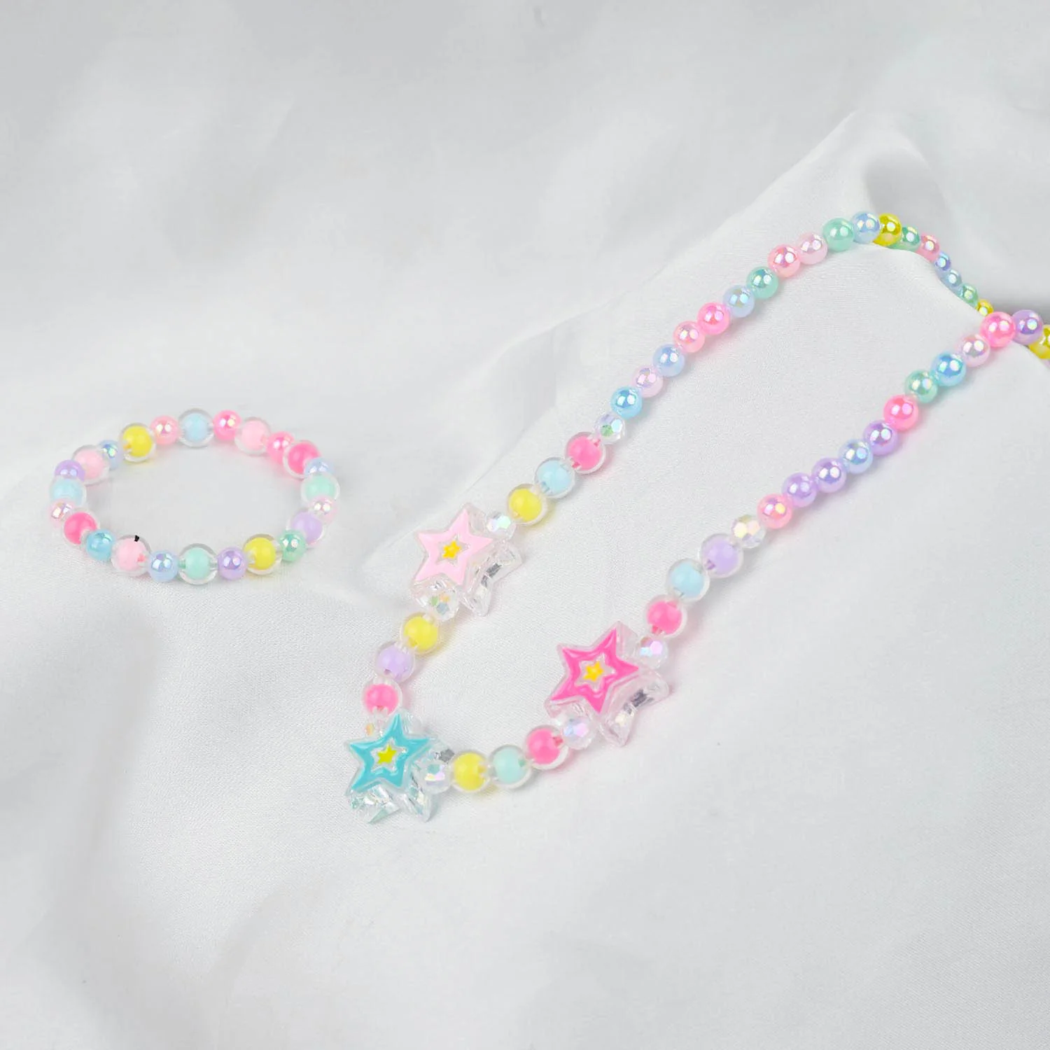 GIRLS CHARM BEADED NECKLACE & BRACELET