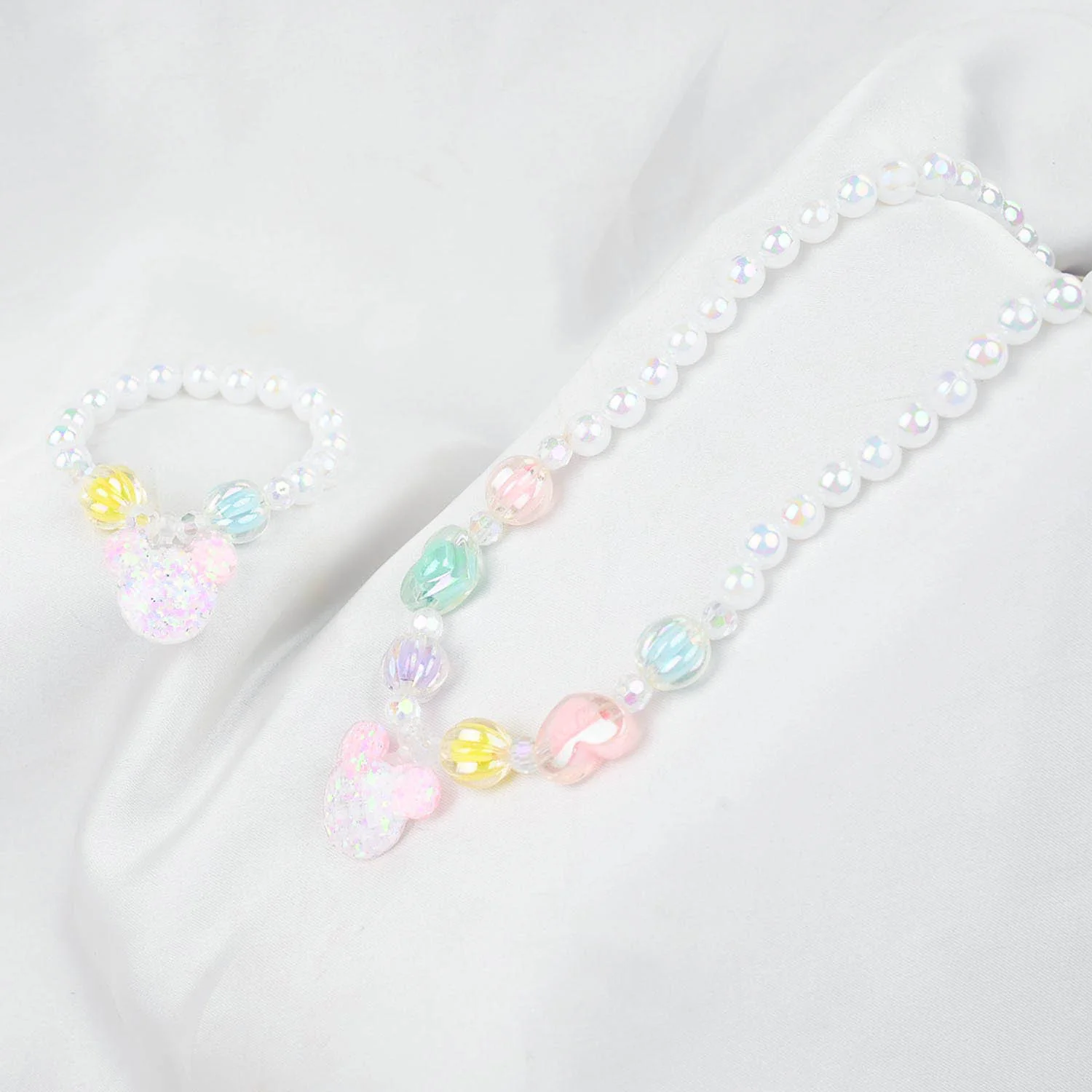 GIRLS CHARM BEADED NECKLACE & BRACELET
