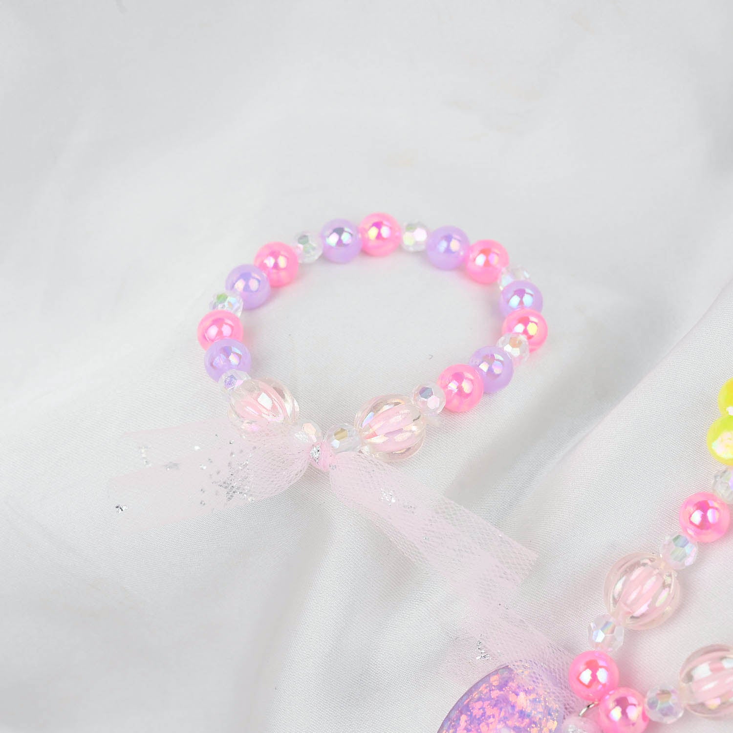 GIRLS CHARM BEADED NECKLACE & BRACELET - Image 2