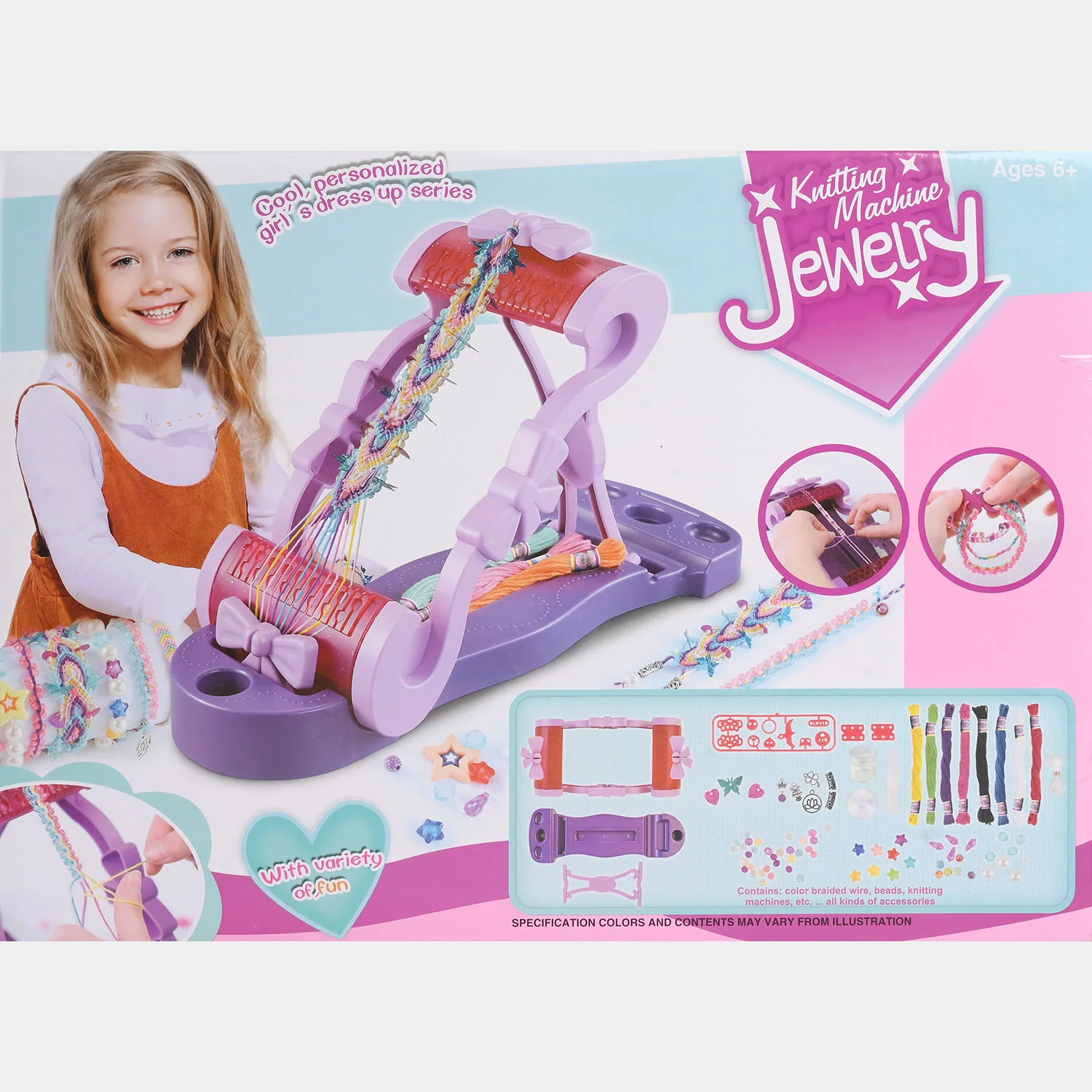 DIY Jewelry Making Kit with Knitting Machine for Girls - Image 2