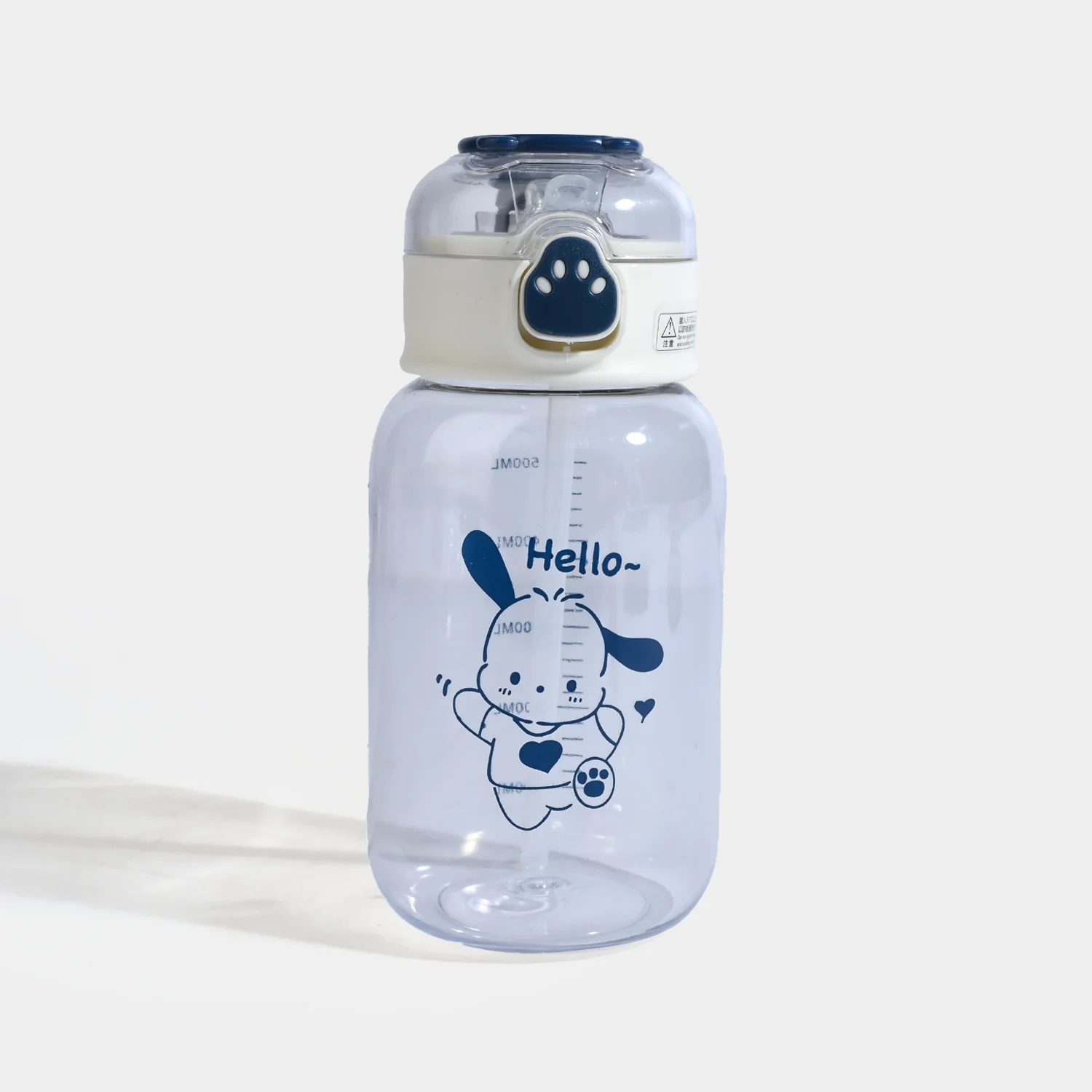 CARTOON TRANSPARENT WATER BOTTLE/BEAKER | SH2683 - BLUE - Image 3