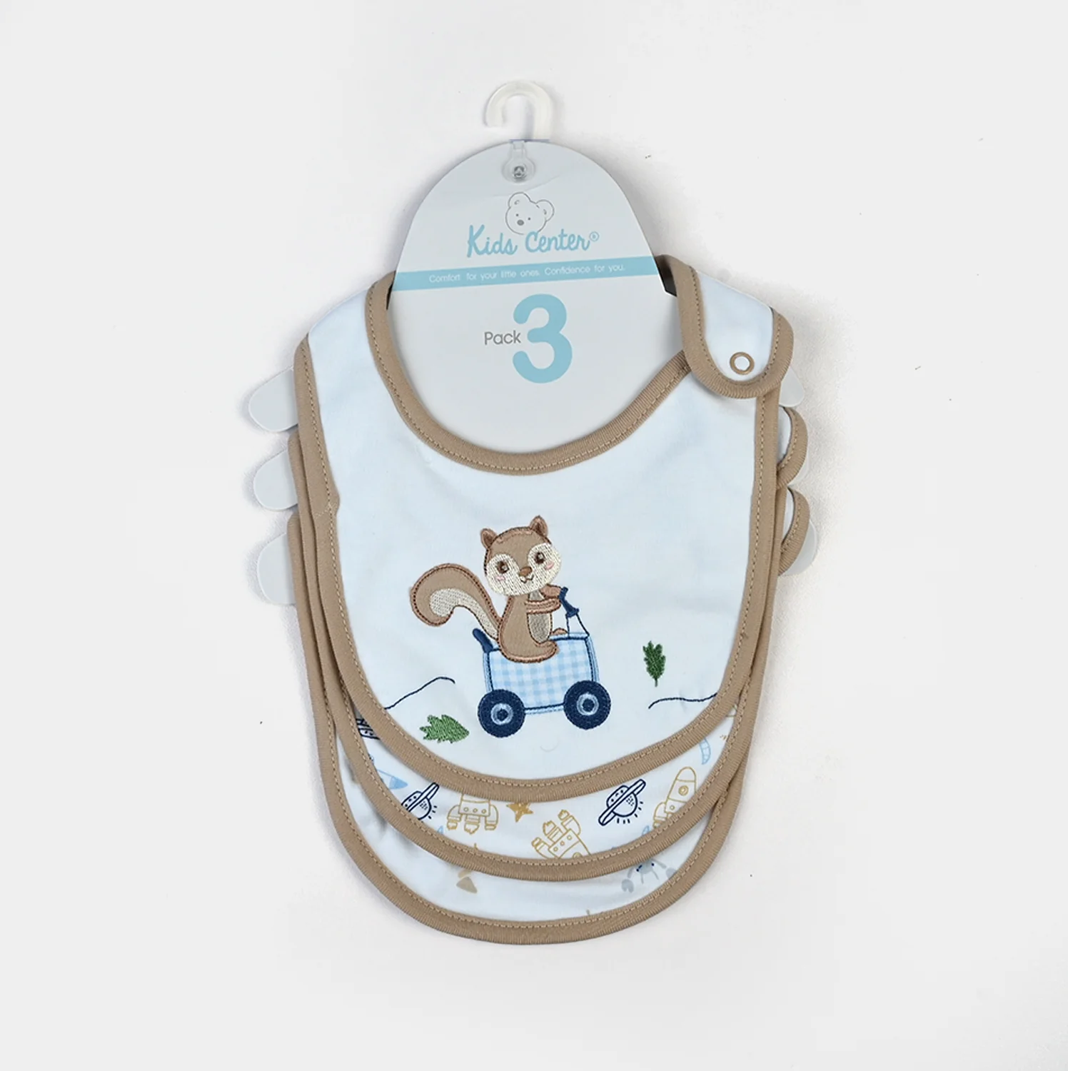 Pack Of 3 Baby Cotton Interlock Bibs Set-MIX - Image 4