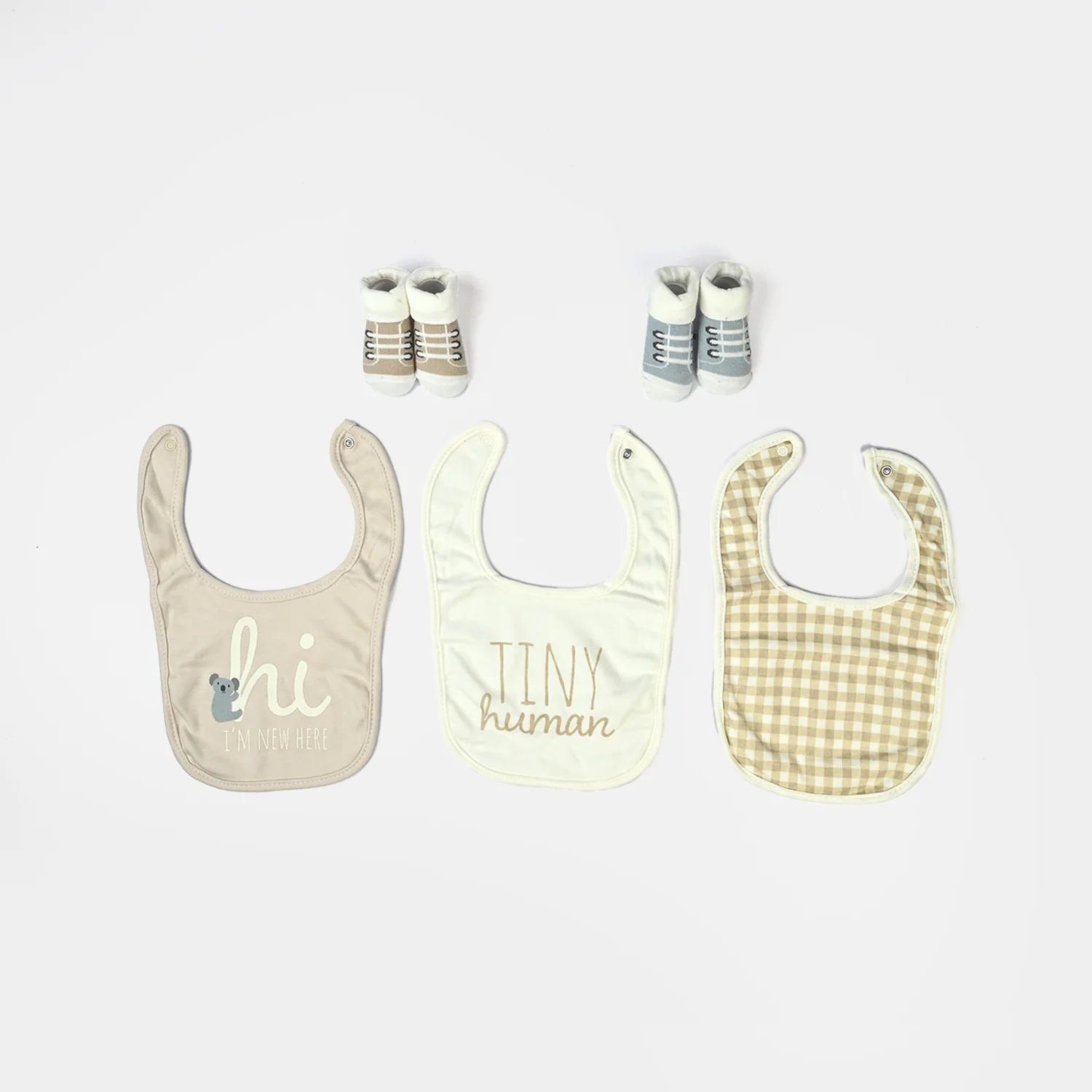 Baby Bibs & Booties Set | 5 Pcs