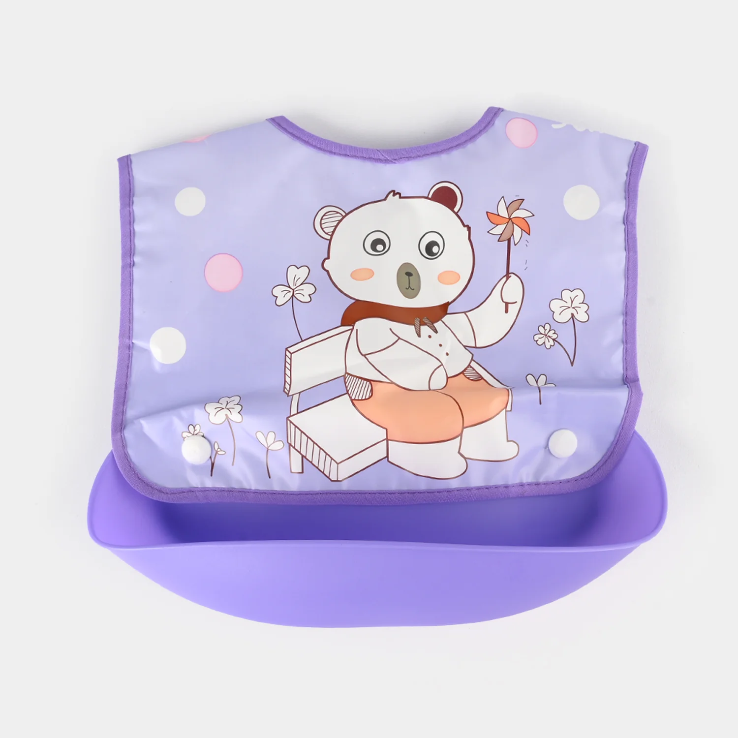 PLASTIC BIB WITH HOLDER FOR BABIES