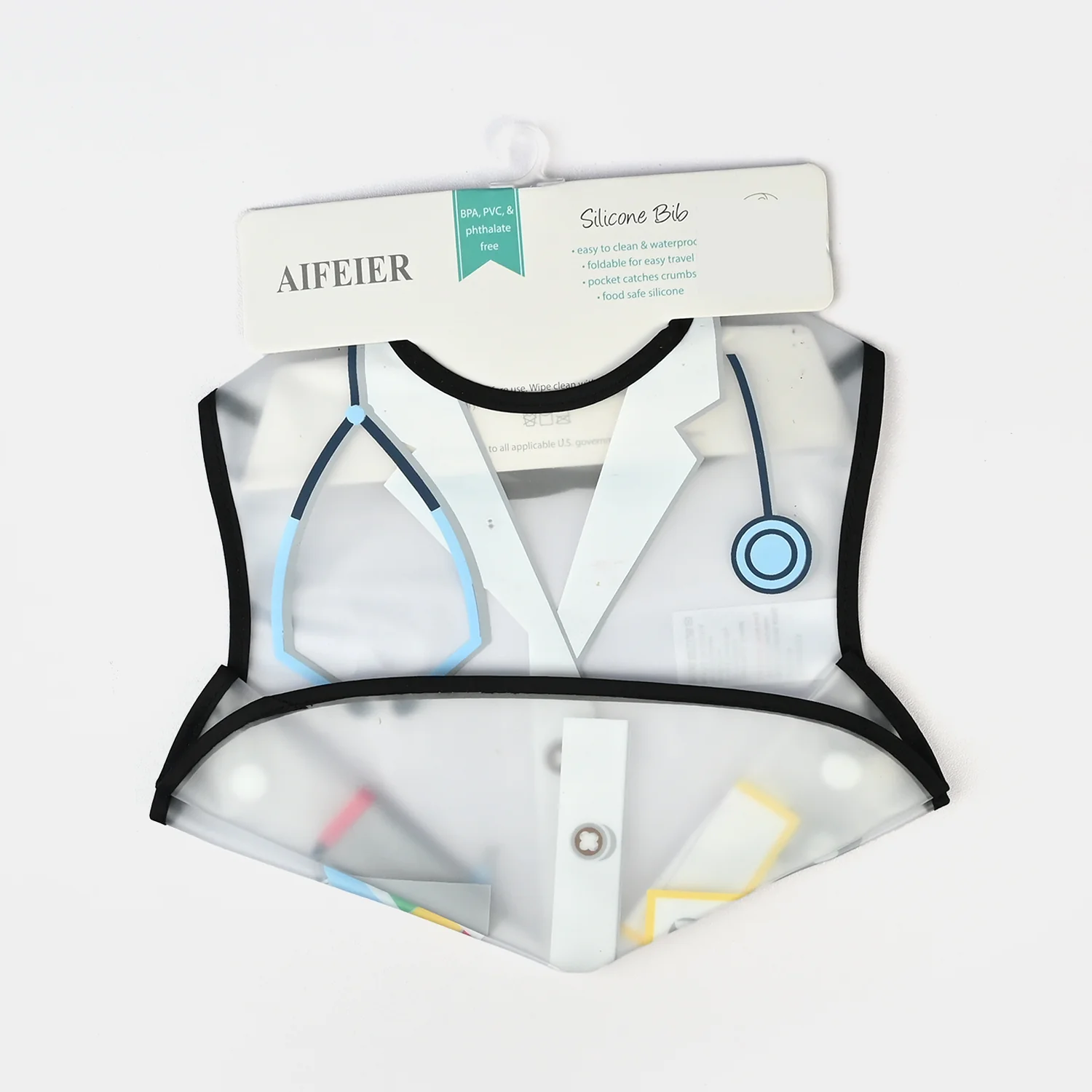 Easy-Wipe Plastic Baby Bib - Image 3