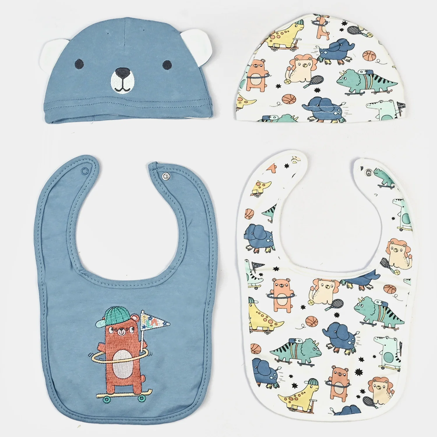 Infant Caps & Bib Set | 0-6M