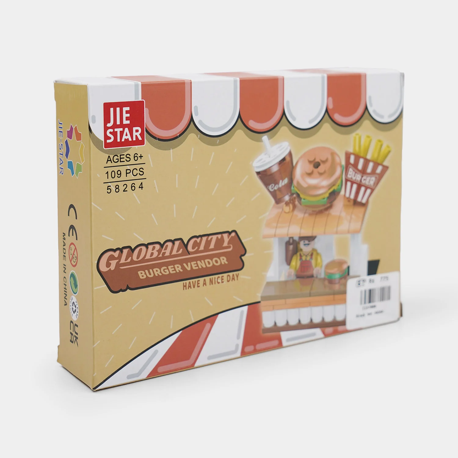 Burger Stall Building Blocks Play Set for Kids
