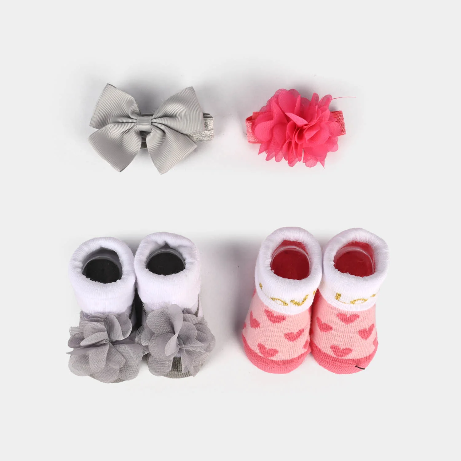 Baby 4-Piece Headband & Sock Gift Set - Image 2