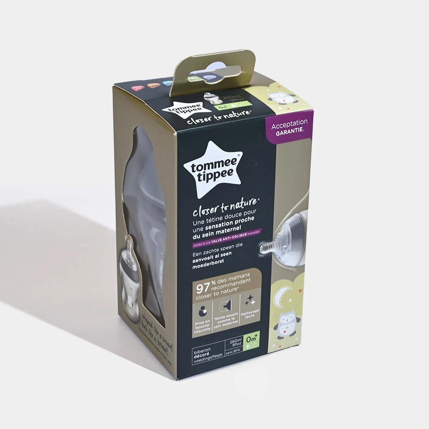 Tommee Tippee Bottle Deco Mono PK1 Close To Nature 260ml 42250103 - Image 3