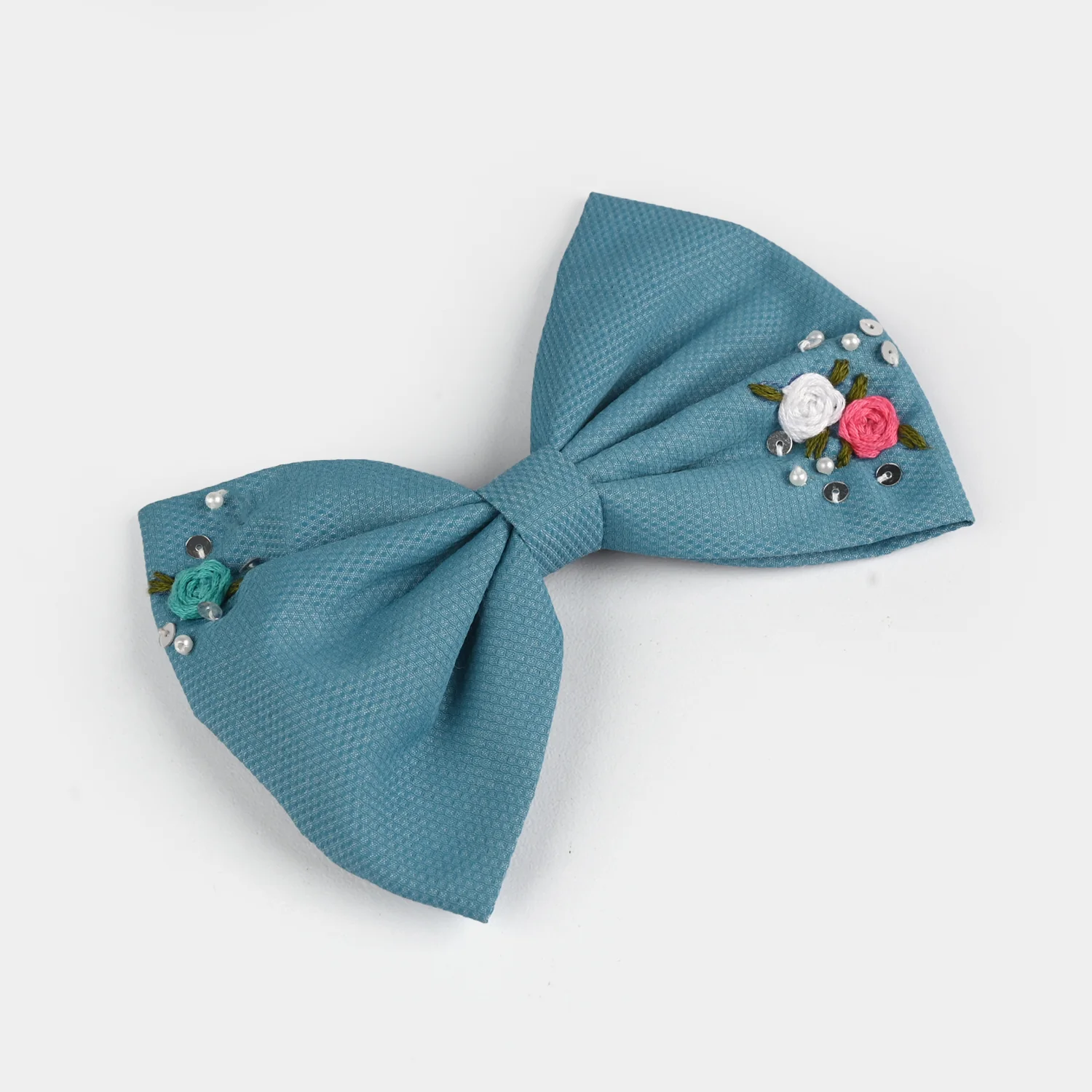 Handmade Embroidered Bow Hair Pin