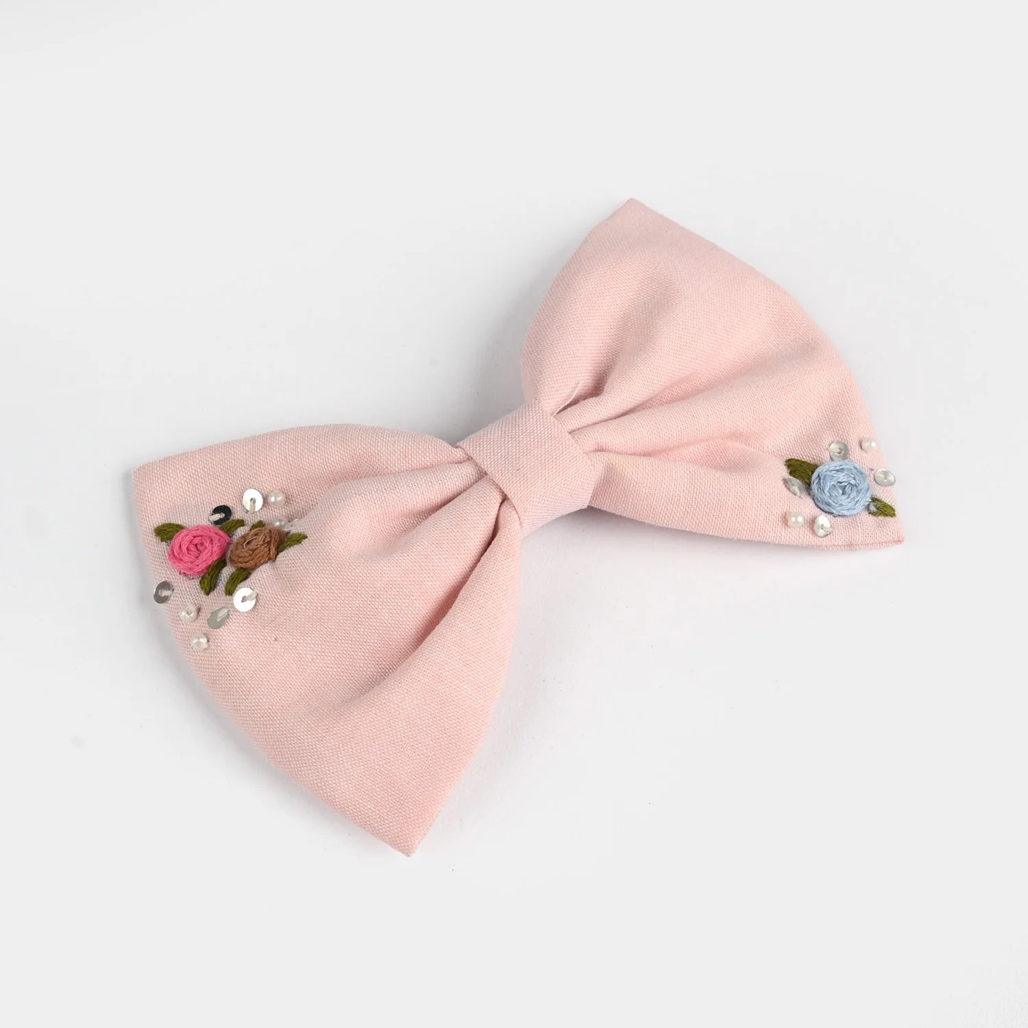 Handmade Embroidered Bow Hair Pin