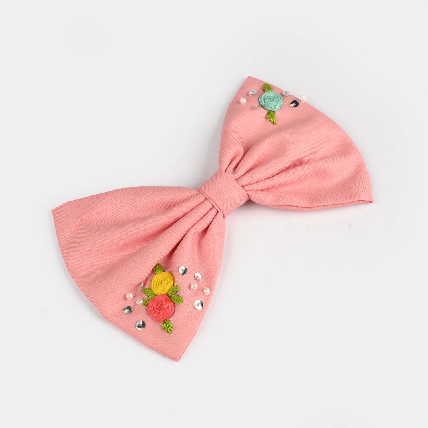 Handmade Embroidered Bow Hair Pin