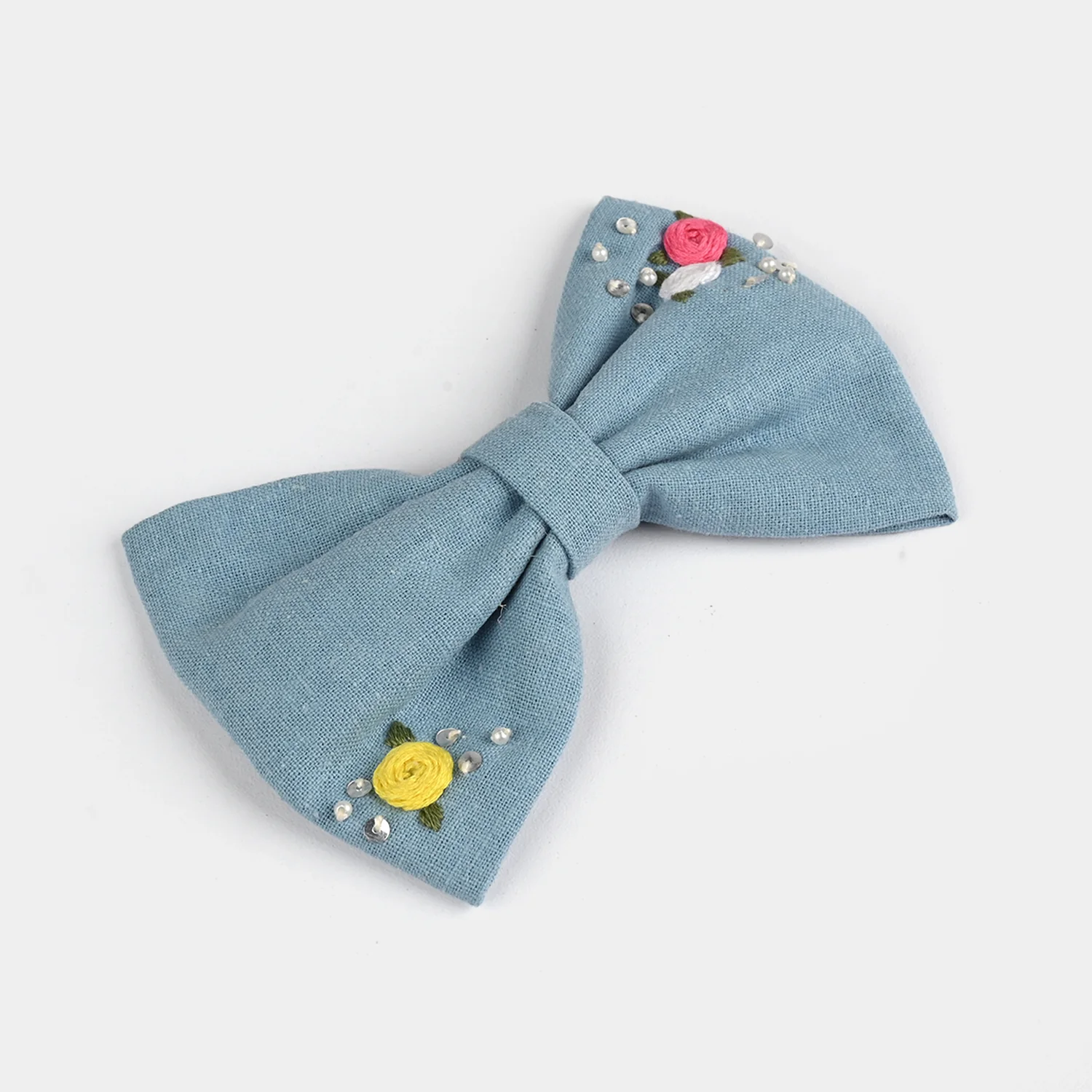 Handmade Embroidered Bow Hair Pin