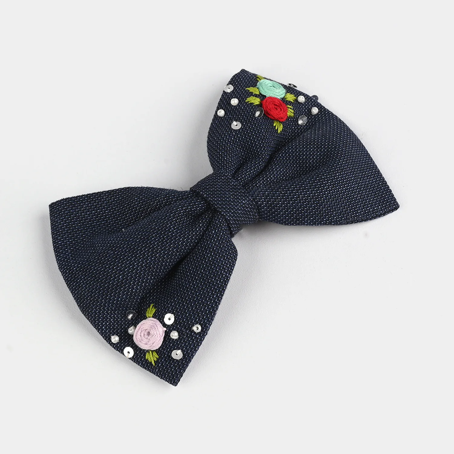 Handmade Embroidered Bow Hair Pin