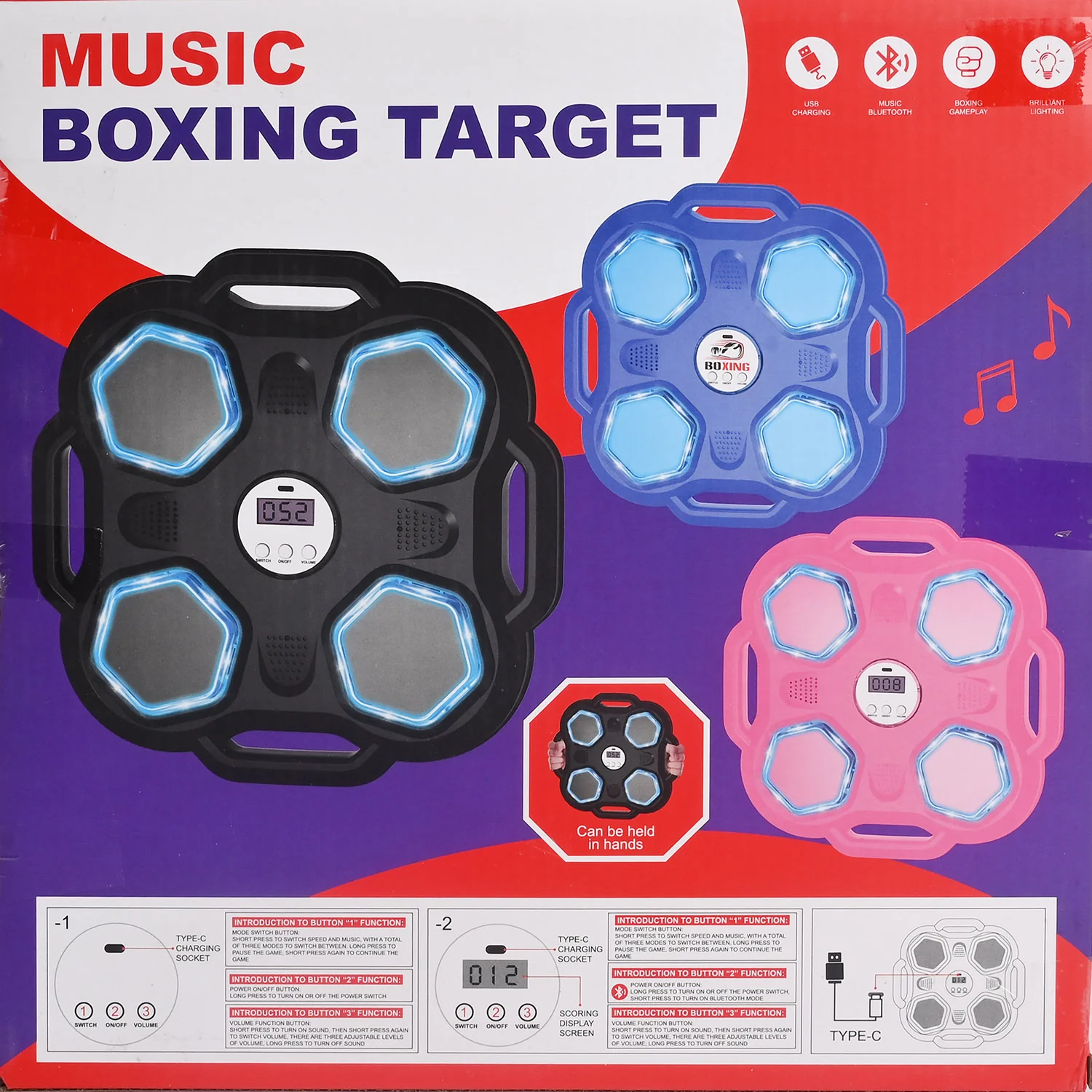 Punch to the Beat! Kids Music Boxing Target Toy Set with Gloves - Image 8
