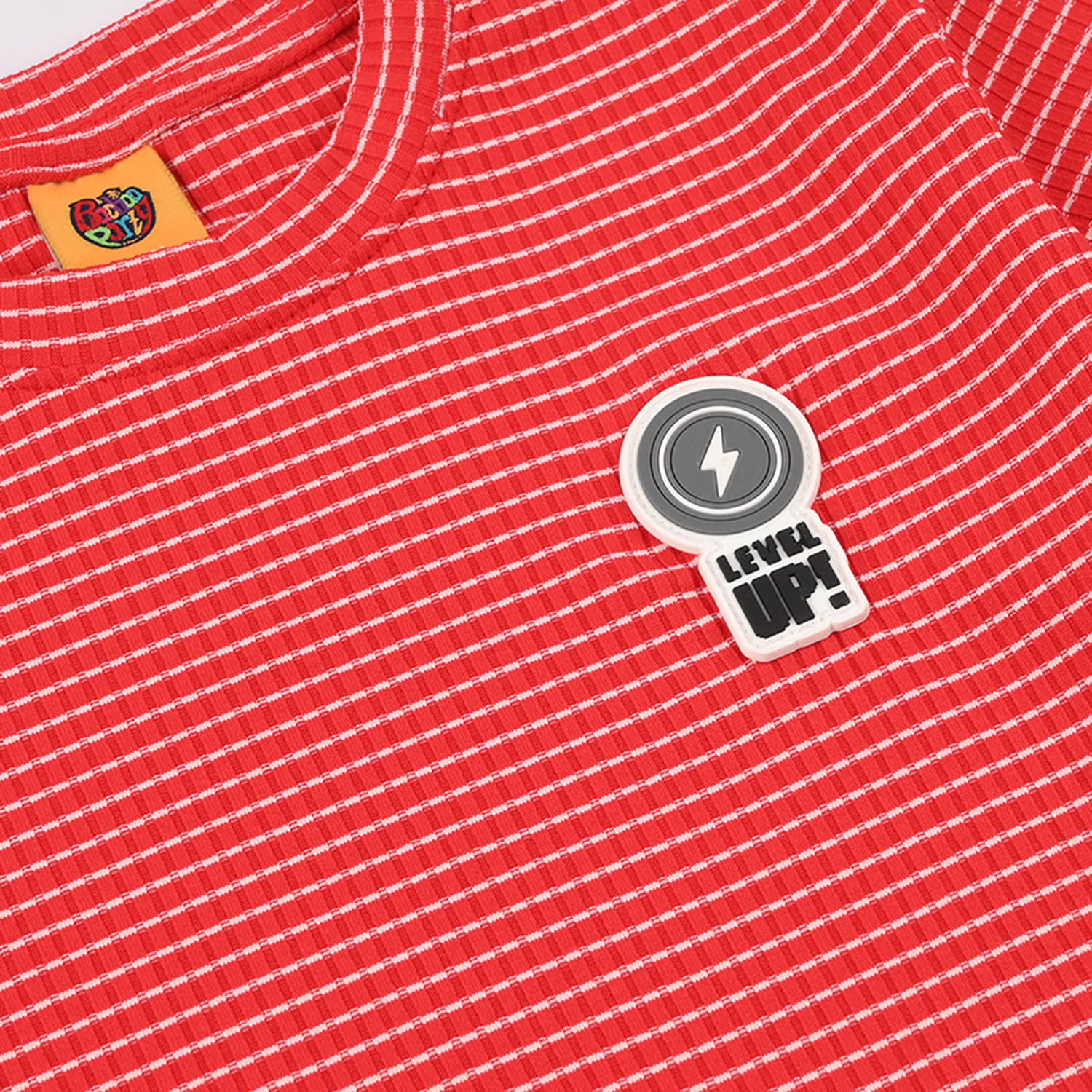 Boys 2x1 Rib T-Shirt Level Up-Red - Image 3