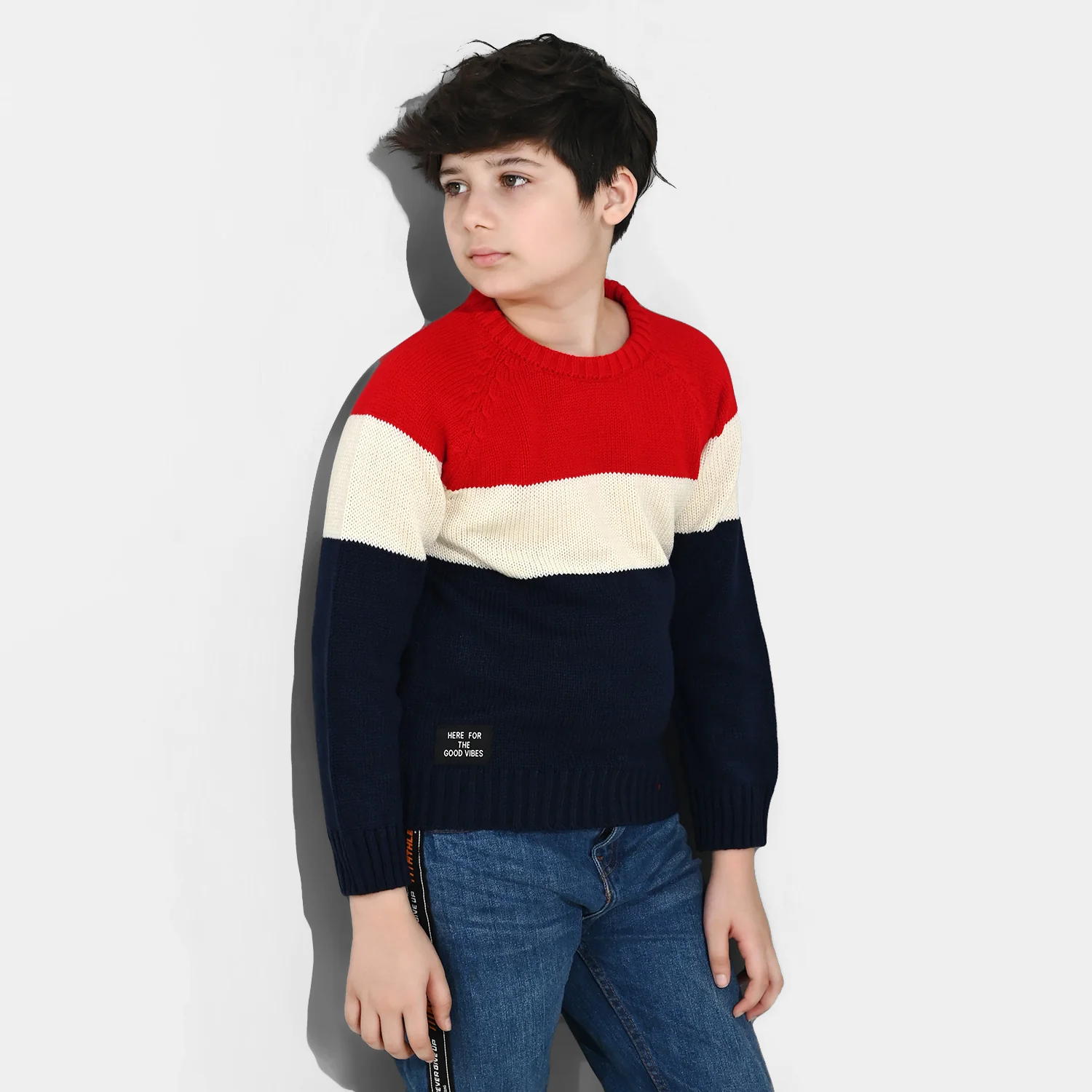 Boys Acrylic Sweater-Electric - Multi - Image 3