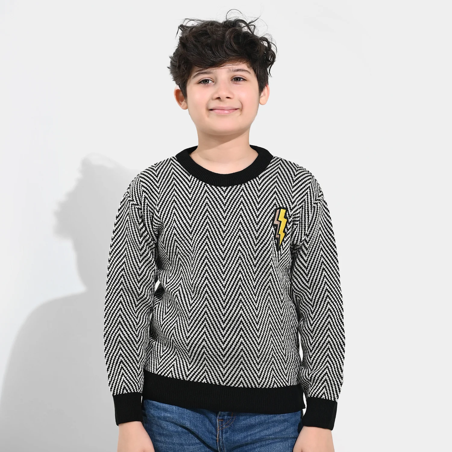Boys Acrylic Sweater - Grey
