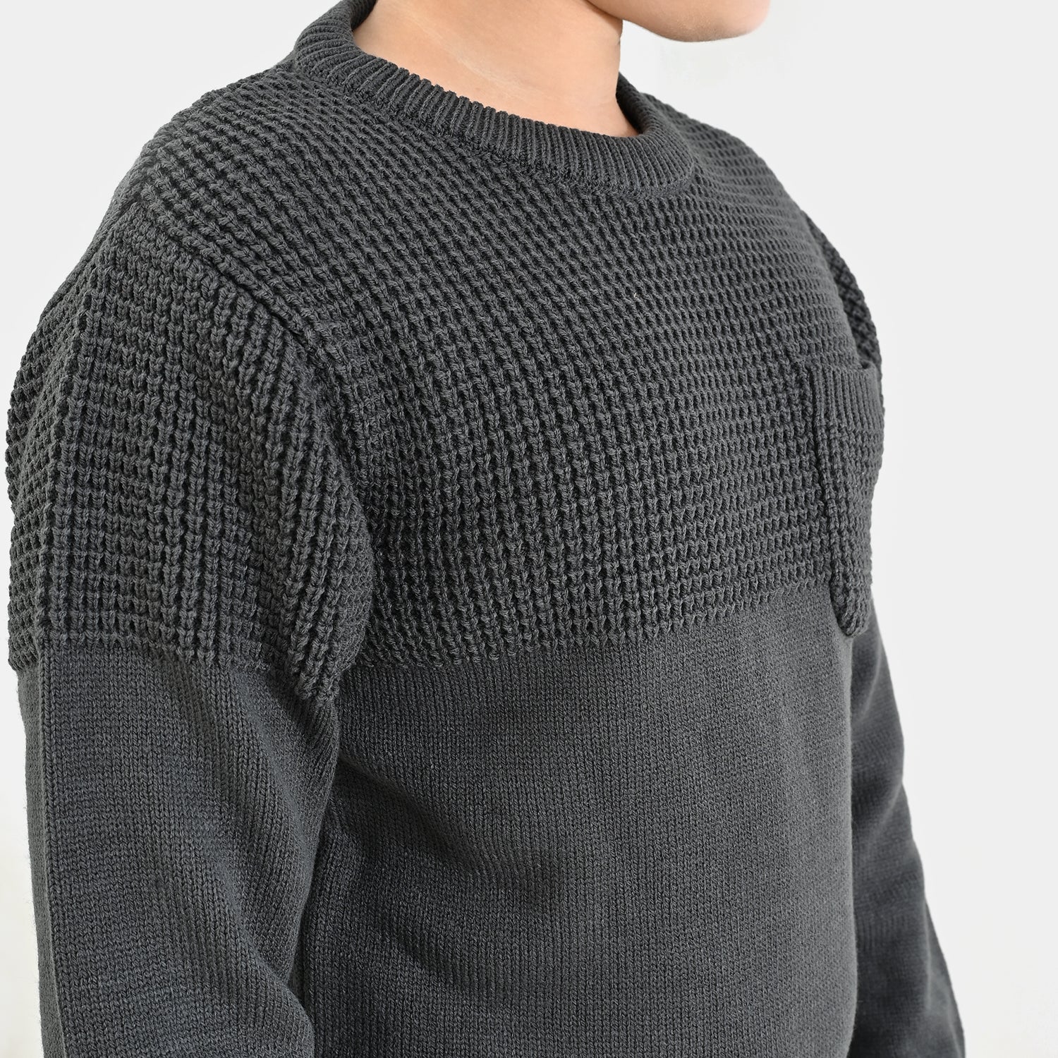 Boys Acrylic Sweater-Great Things - CHARCOAL - Image 4
