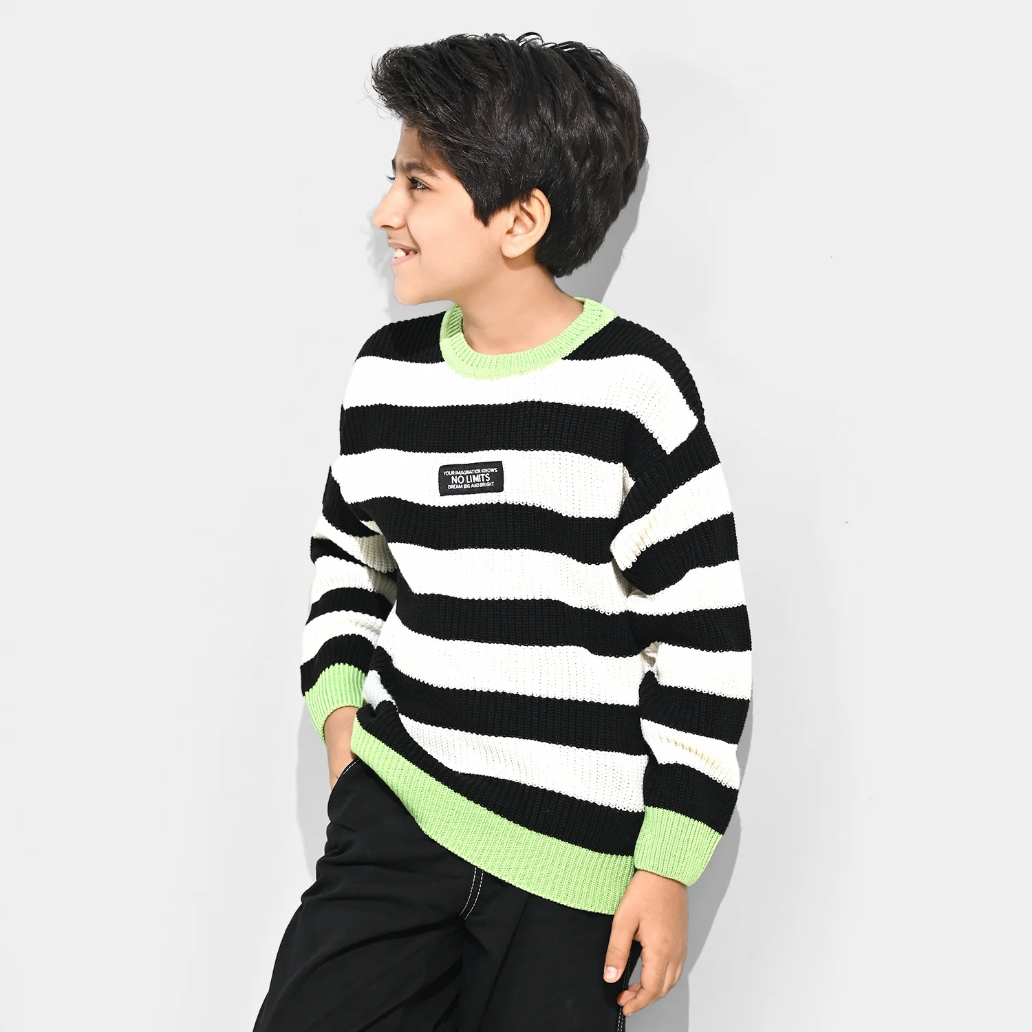 Boys Acrylic Sweater-No Limit - Multi - Image 3