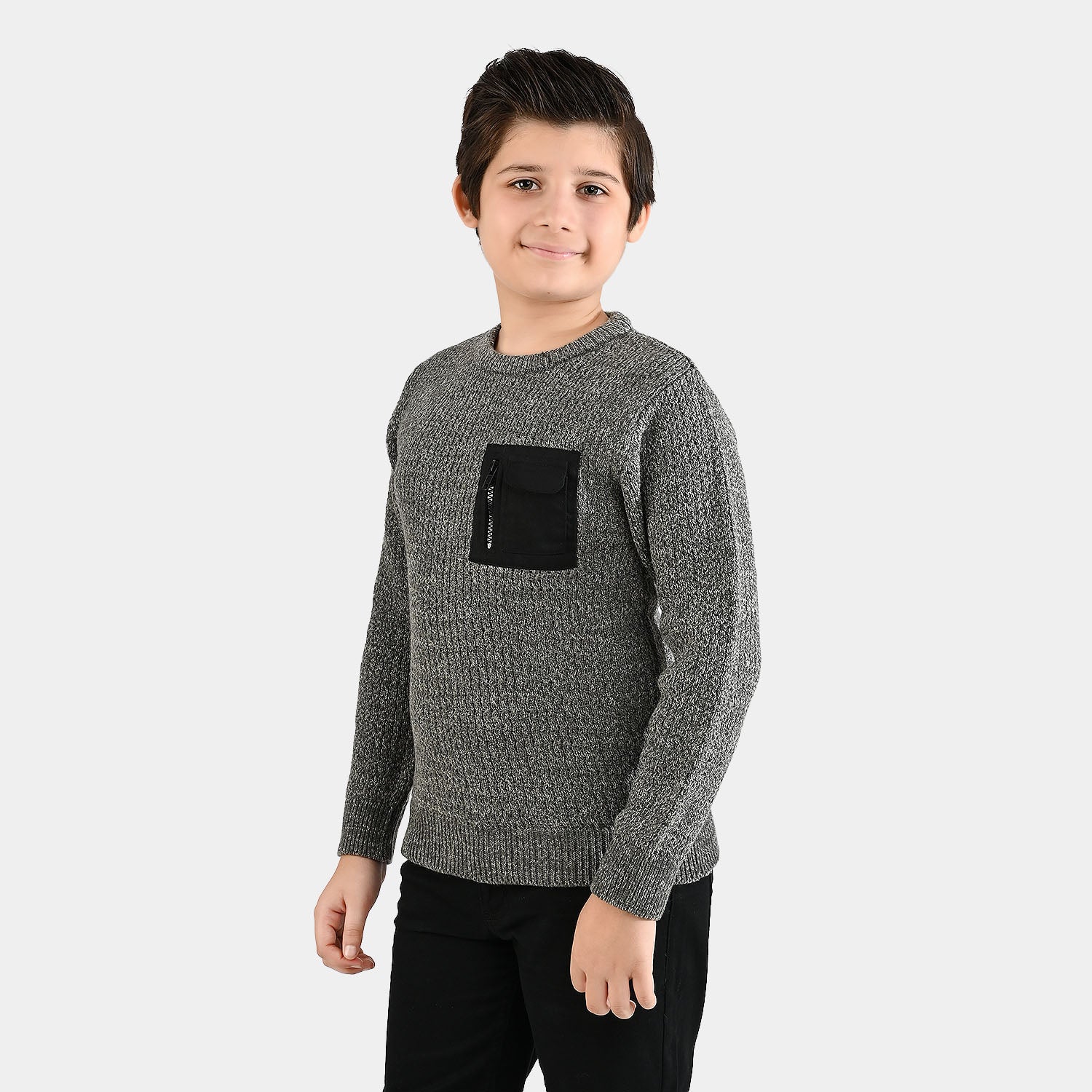 Boys Acrylic Sweater-Rules-GREY - Image 2