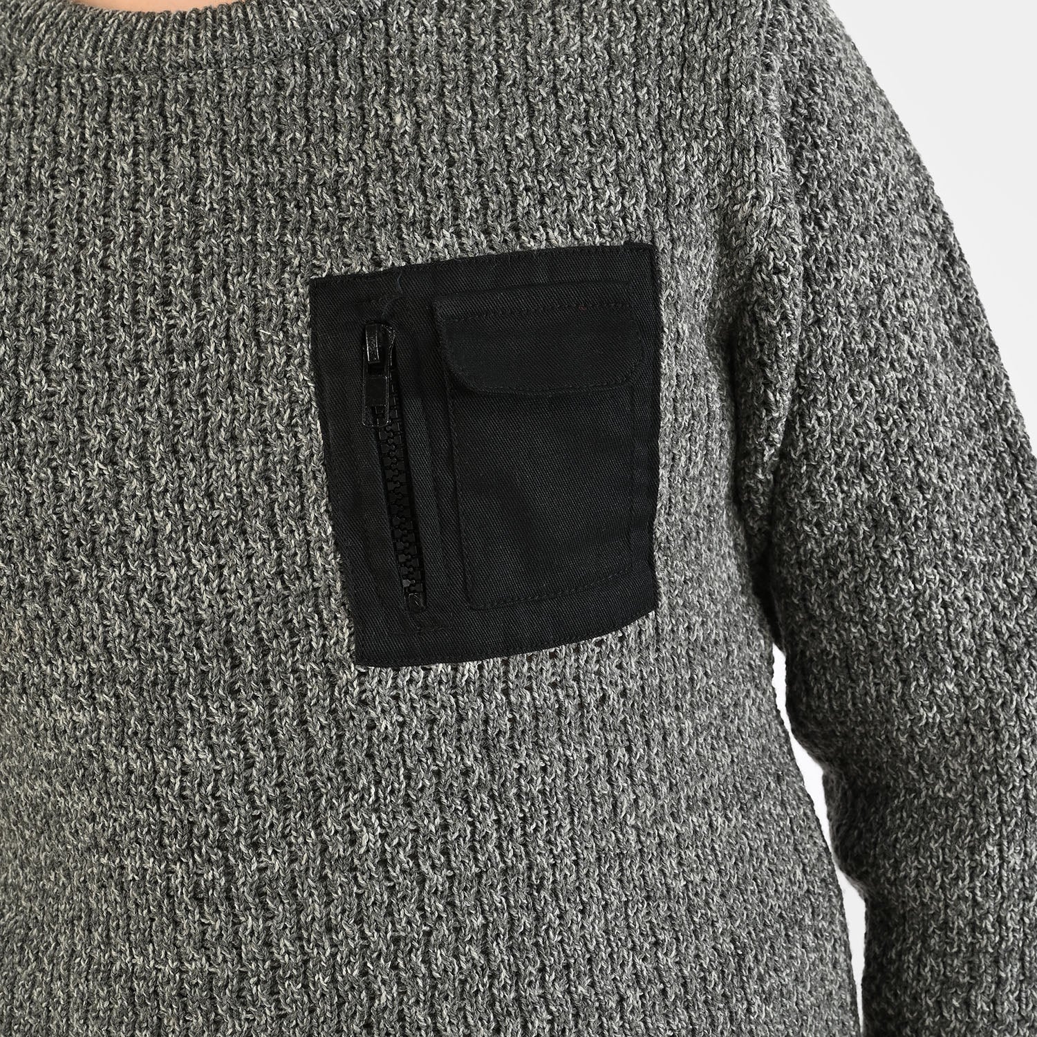 Boys Acrylic Sweater-Rules-GREY - Image 3