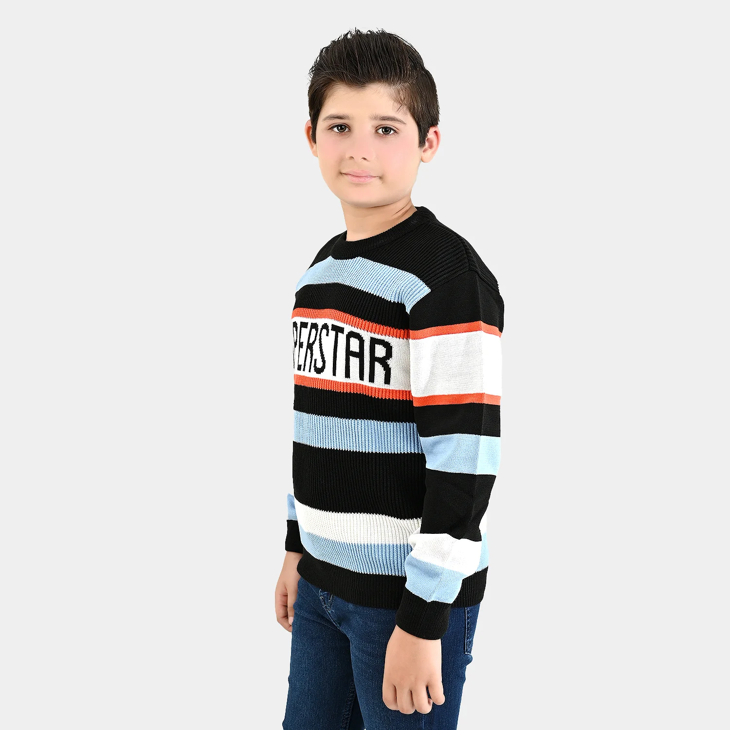 Boys Acrylic Sweater-Superstar-Multi - Image 3