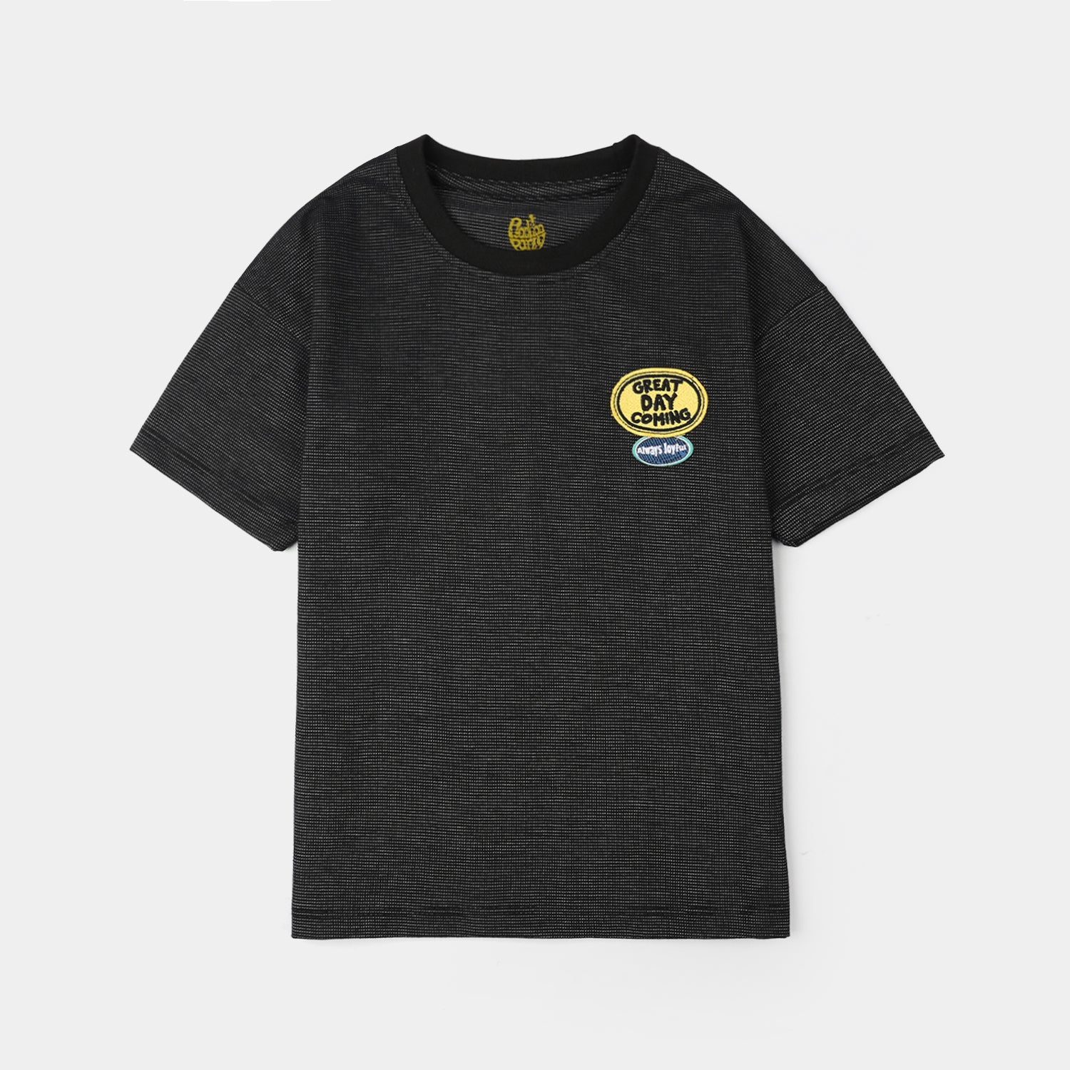 Boys Yarn Dyed T-Shirt (Great Day Coming) - Black