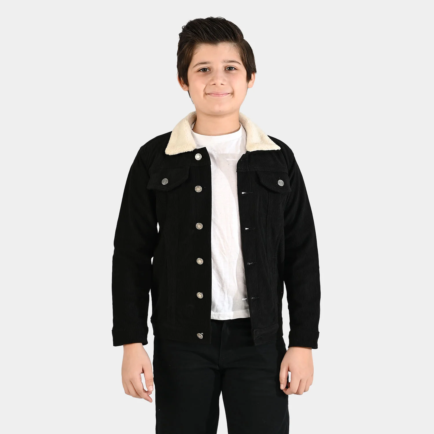 Boys Corduroy Woven Jacket Live-Black