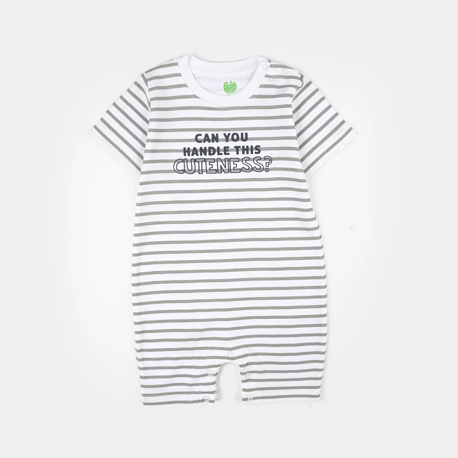 Infant Boys Cotton Interlock Romper (Cute ME) - White