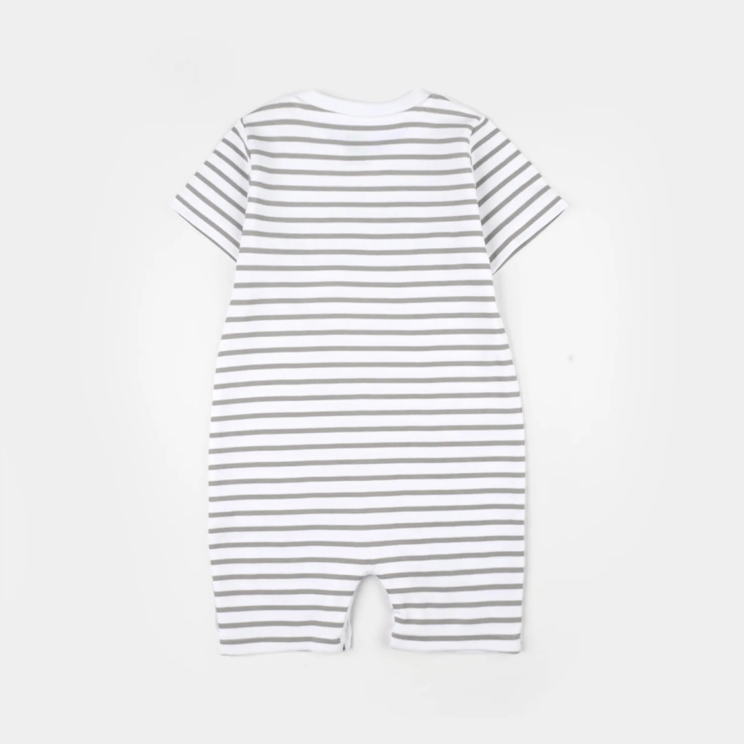 Infant Boys Cotton Interlock Romper (Cute ME) - White - Image 4