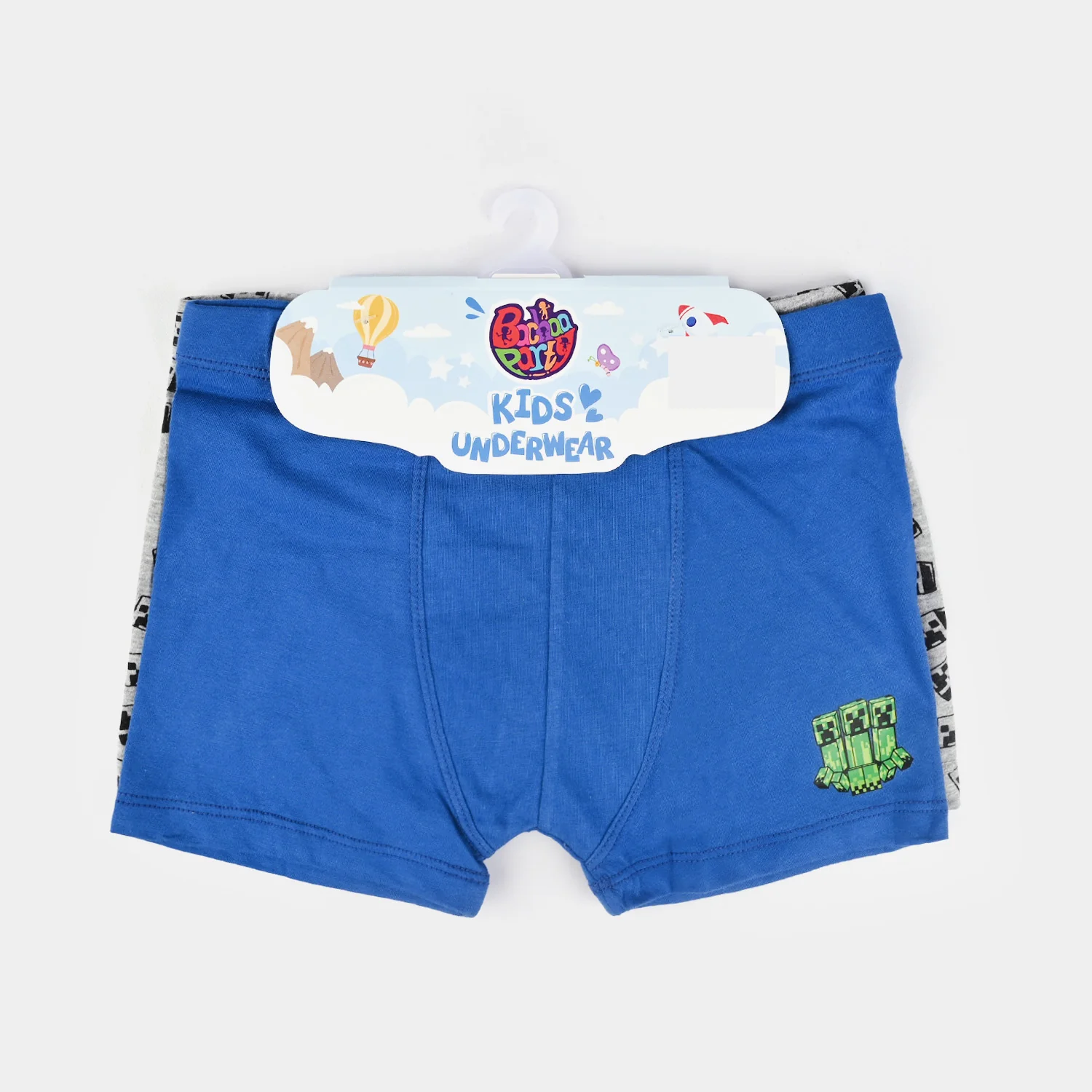 Boys Cotton Jersey Boxer (Pack 0f 2) - Blue/Grey - Image 4