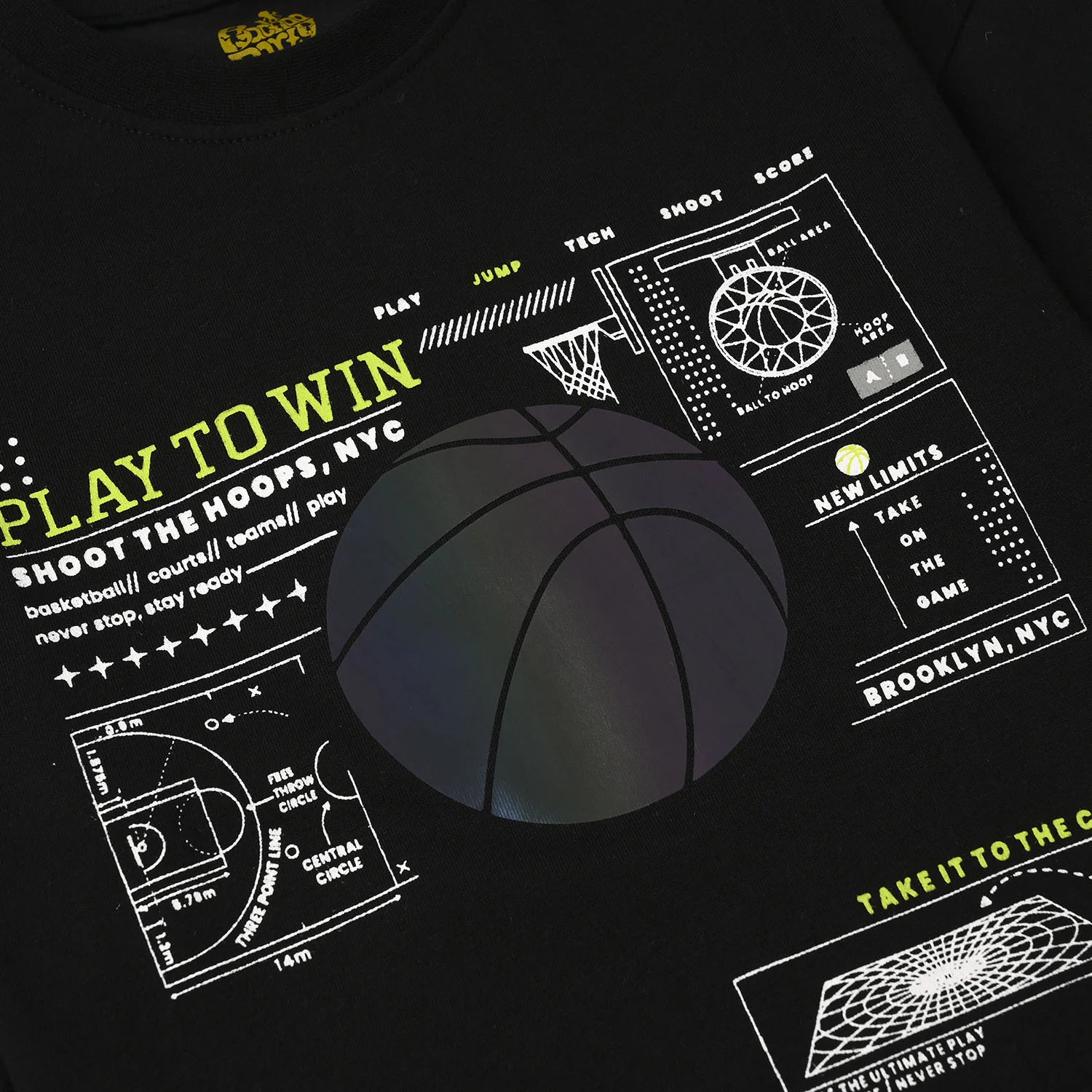 Boys Cotton Jersey T-Shirt (PLAY TO WIN) - Jet Black - Image 2