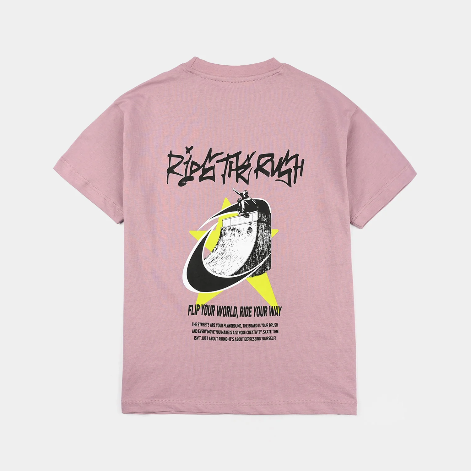 Boys Cotton Jersey T-Shirt (RIDE THE RUSH) - Elderberry - Image 5