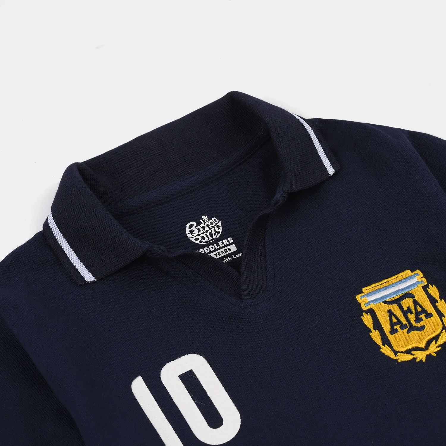 Boys Cotton PK Polo Footballer Superstar - Navy Blue - Image 2
