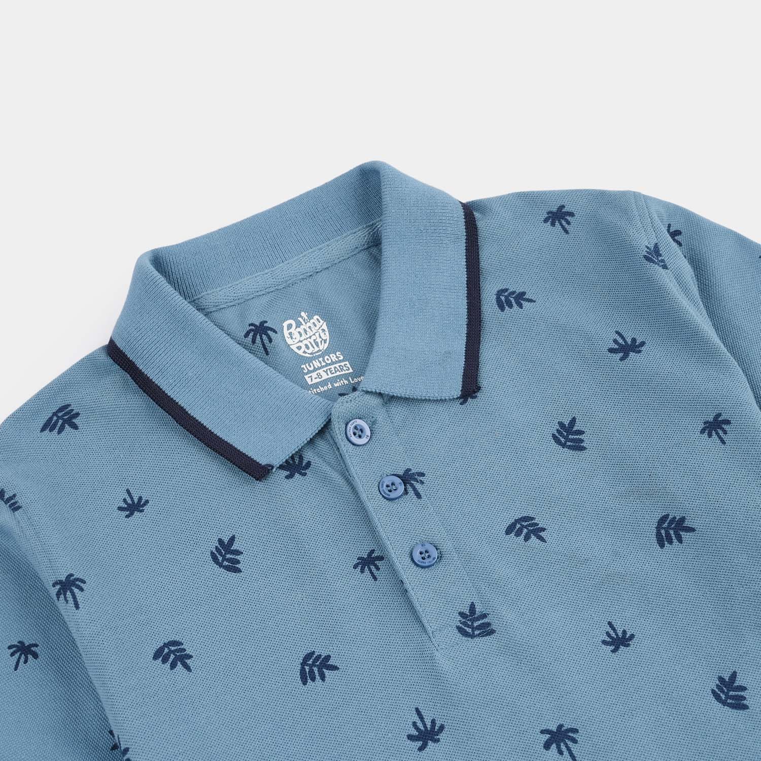 Boys Cotton PK Polo - Blue - Image 2