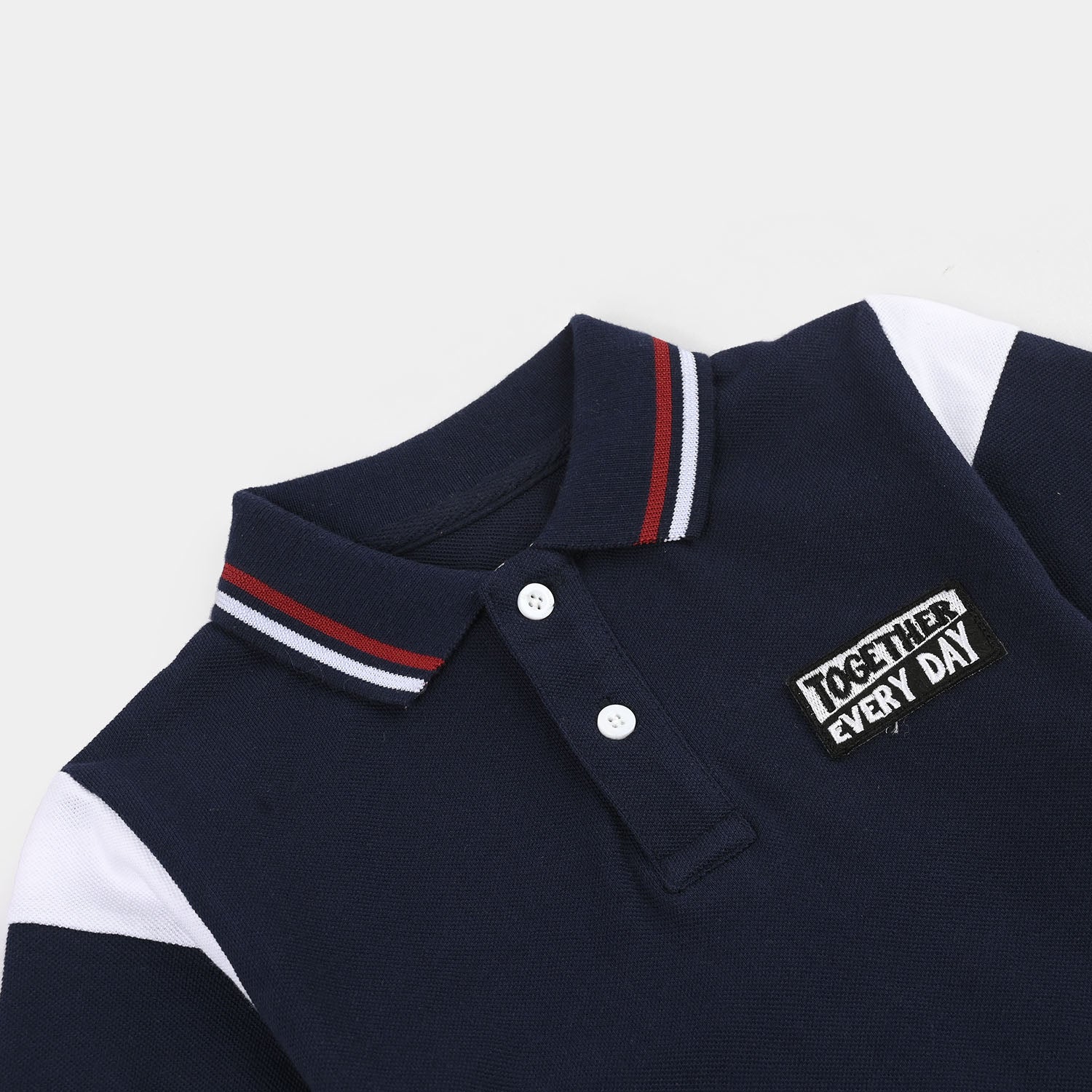 Boys Cotton PK Polo (Together Every Day) - Navy Blue - Image 2