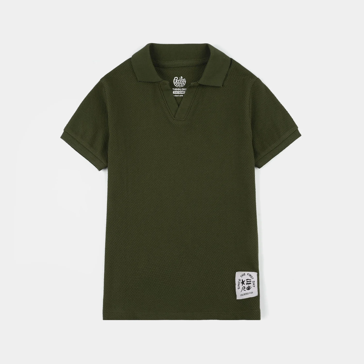 Boys Cotton PK Polo - Chive/Green