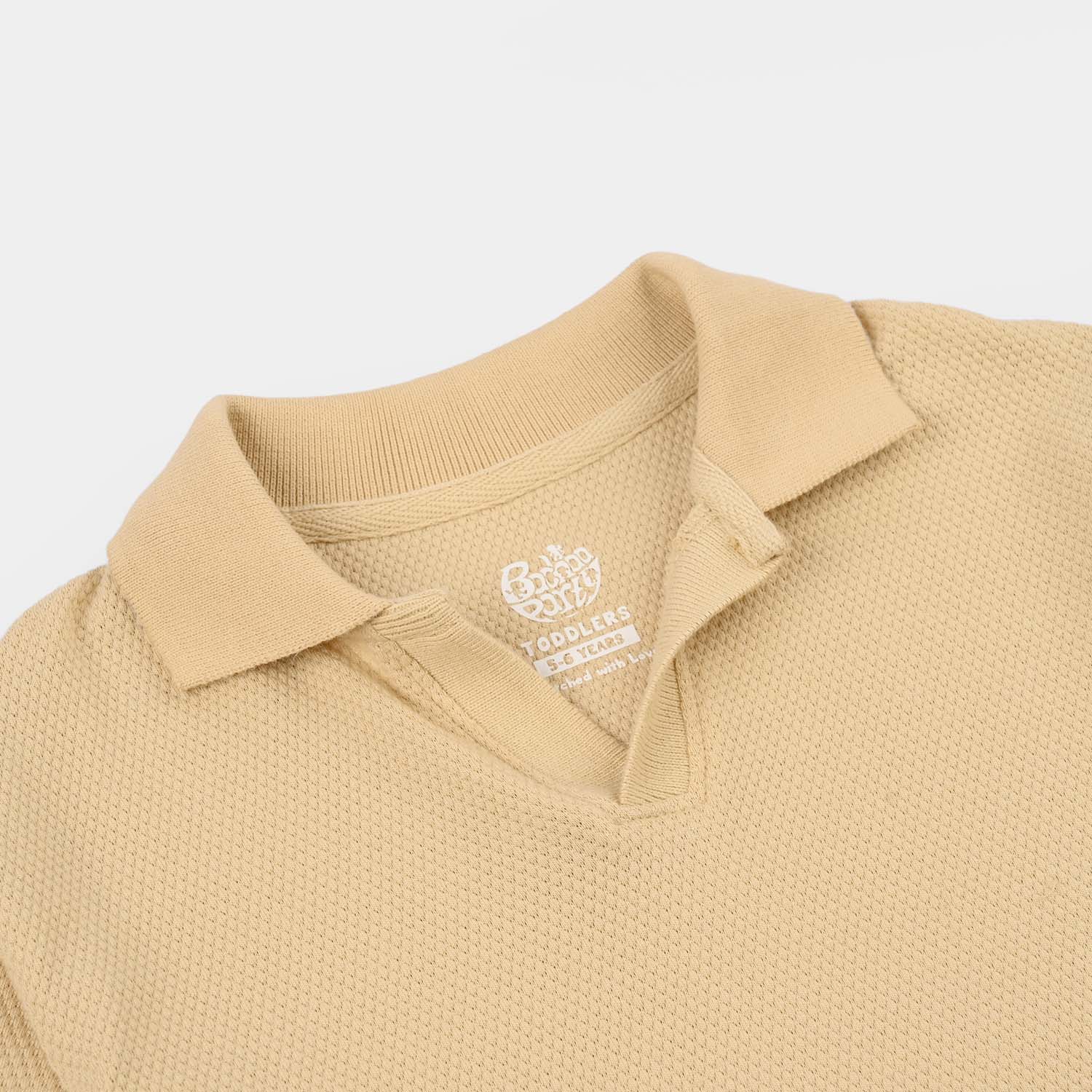 Boys Cotton PK Polo (Unlimited Fun) - Warm Sand - Image 2