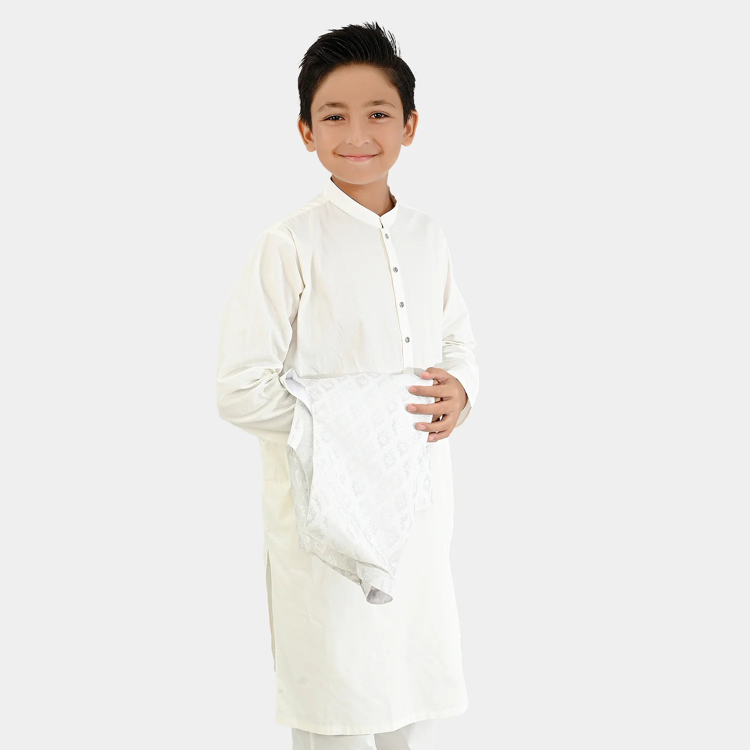 Boys Cotton Poplin 3Piece Suit-White - Image 4