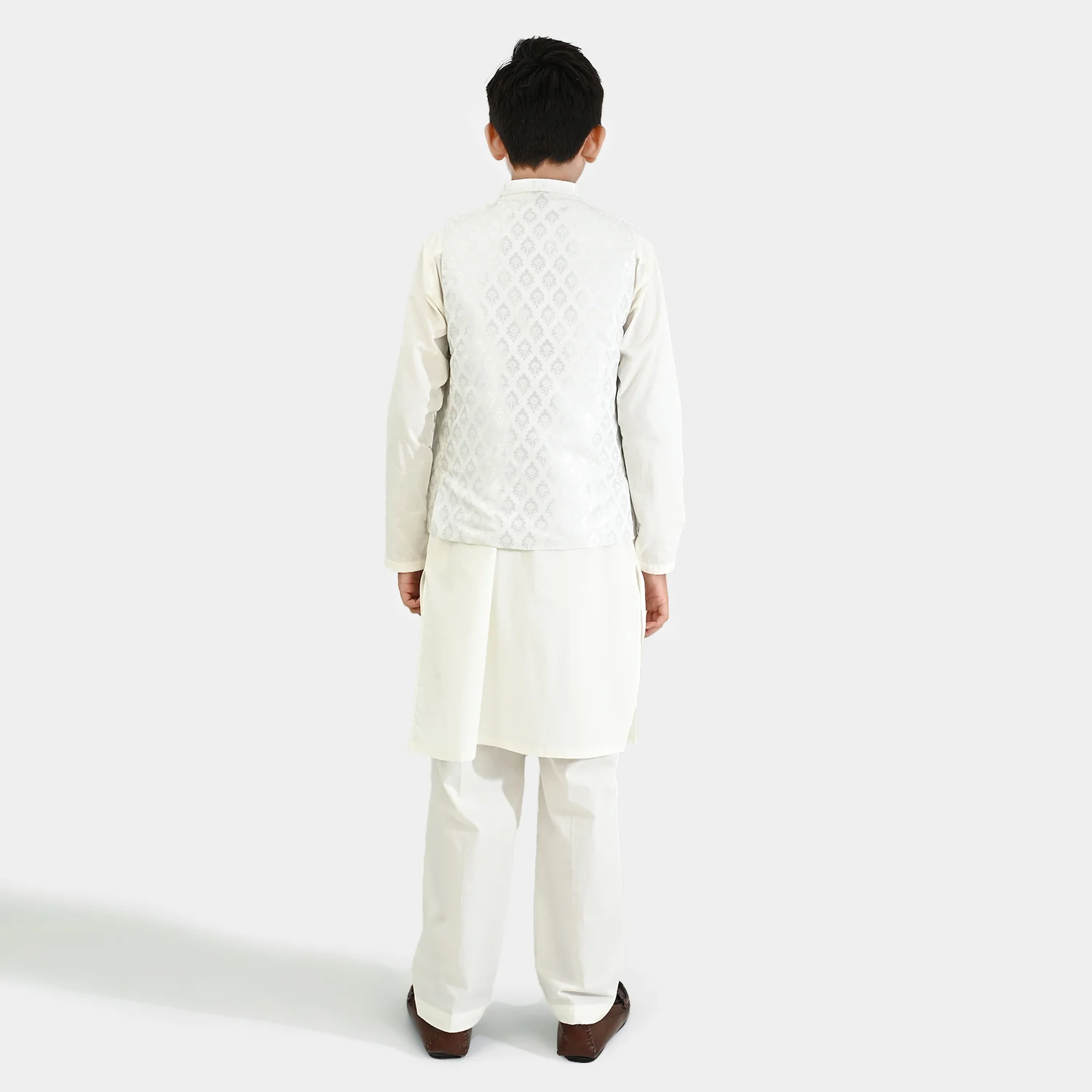 Boys Cotton Poplin 3Piece Suit-White - Image 5