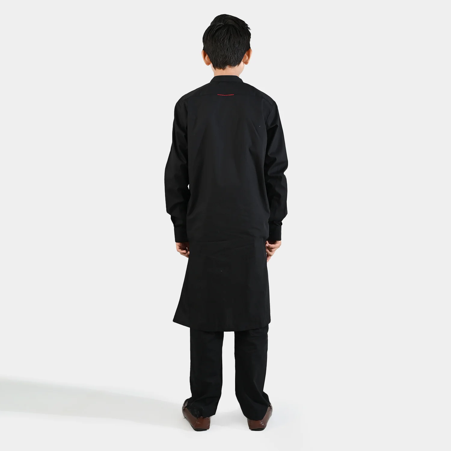 Boys Cotton Poplin Kurta Pajama (Black Studs)-BLACK - Image 6