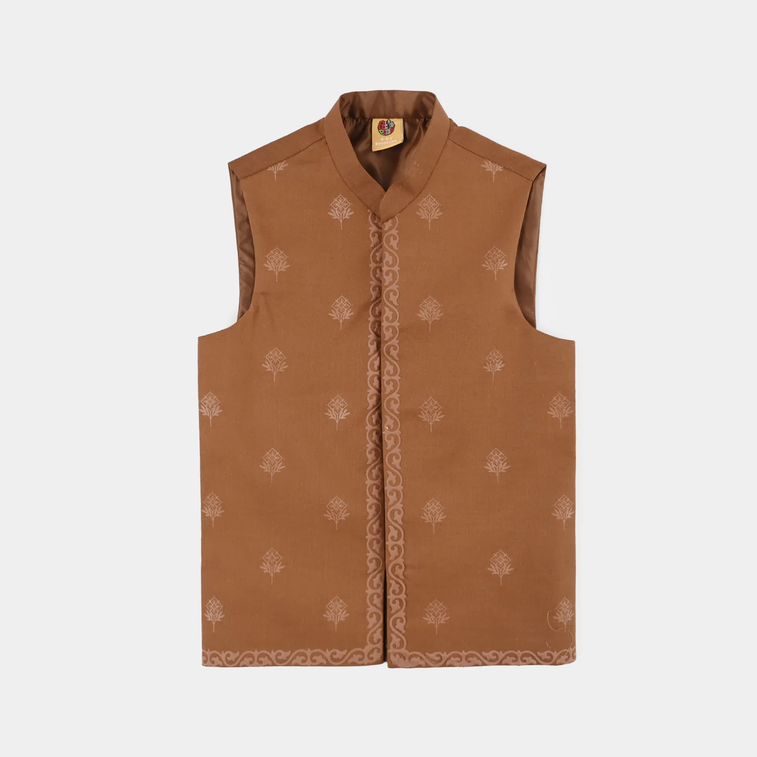 Boys Cotton Slub 3-Piece Suit - Brown - Image 5