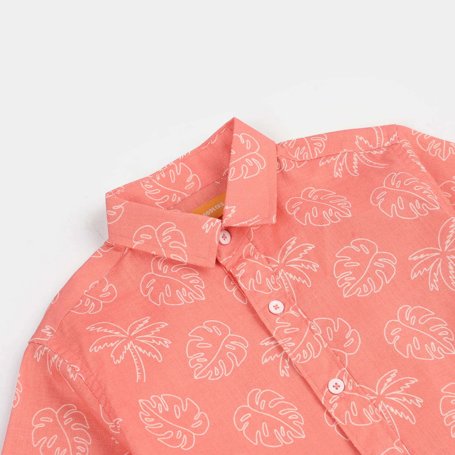 Boys Cotton Slub Shirt (Leaf) - Orange - Image 2