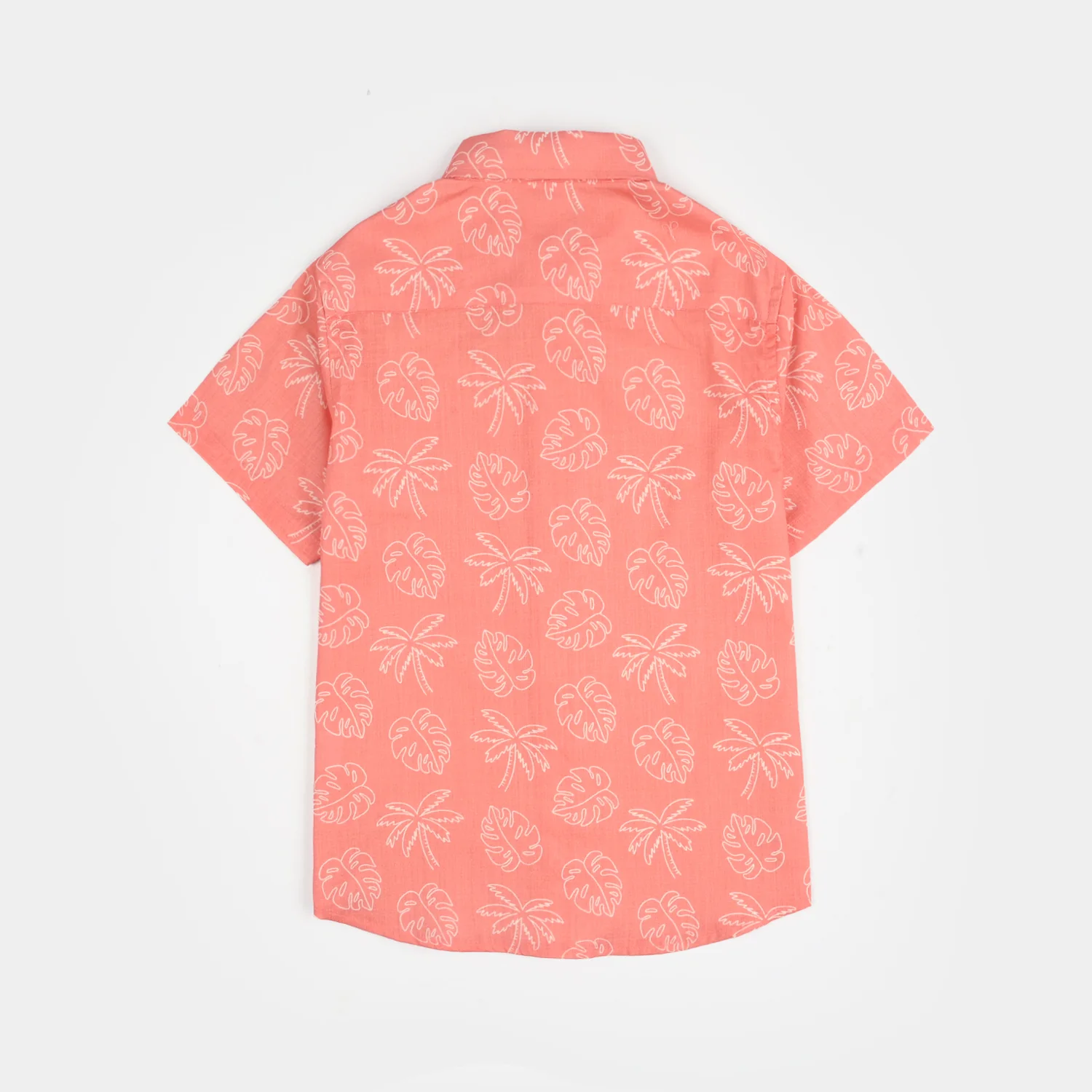 Boys Cotton Slub Shirt (Leaf) - Orange - Image 4