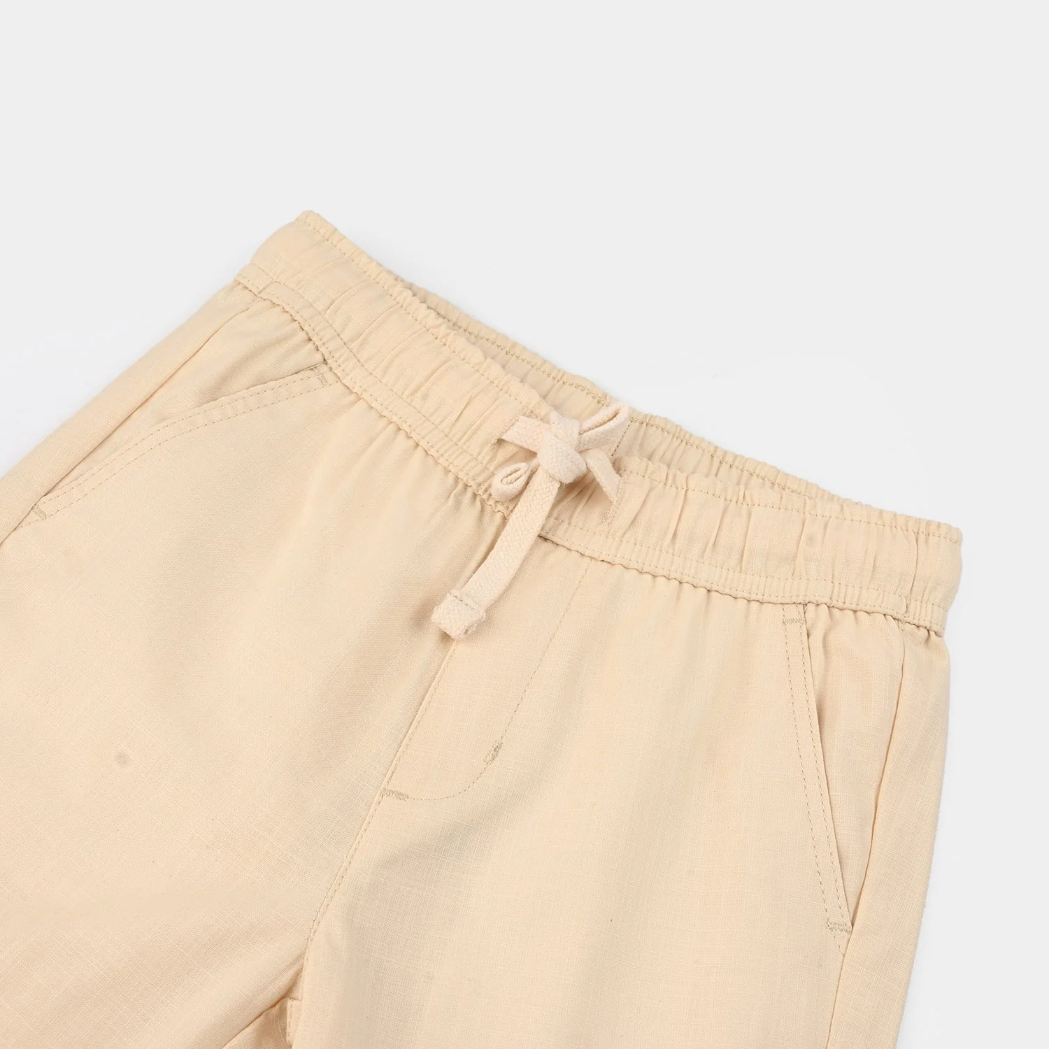 Boys Cotton Slub Shorts (Play Music) - Cream - Image 2
