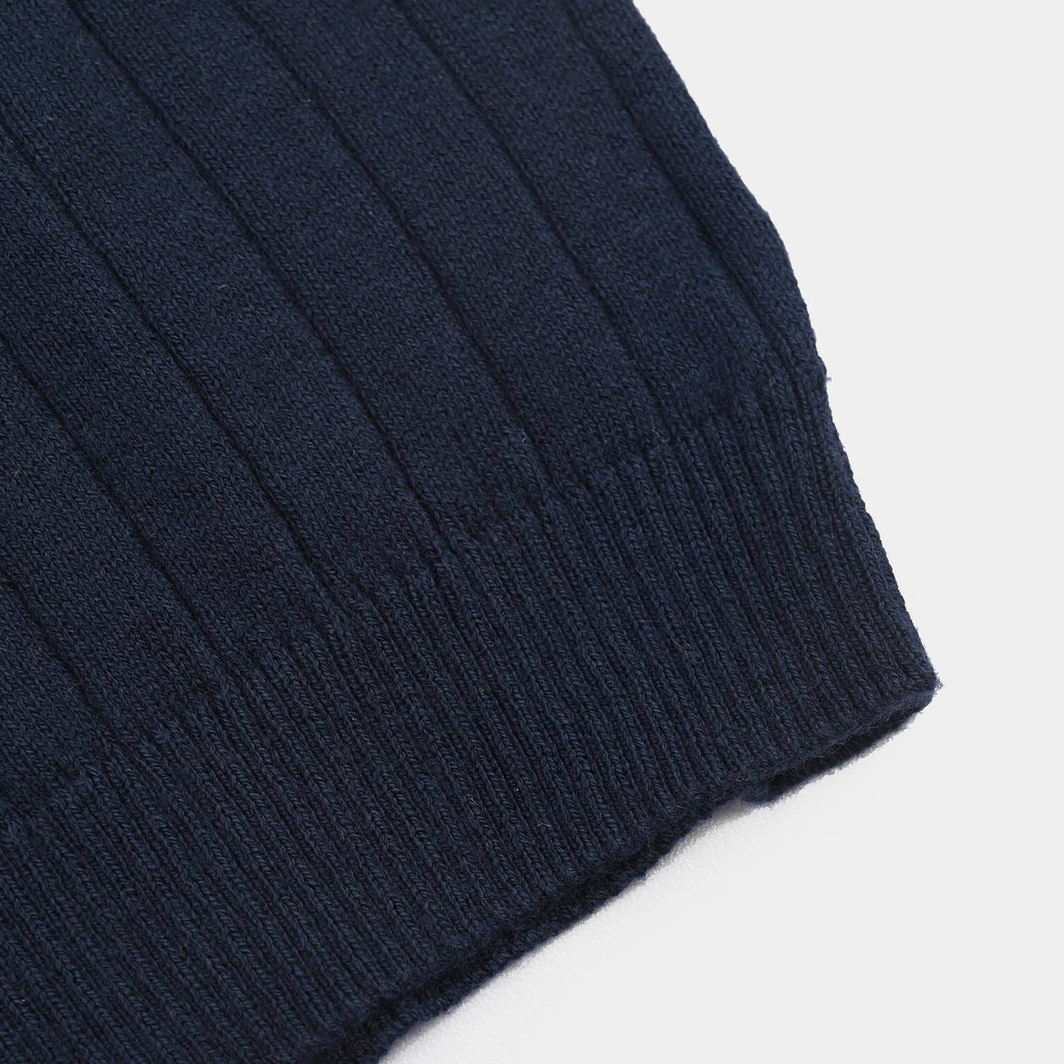 Boys Cotton Sweater Knit Polo (Dropper) - Navy Blue - Image 3