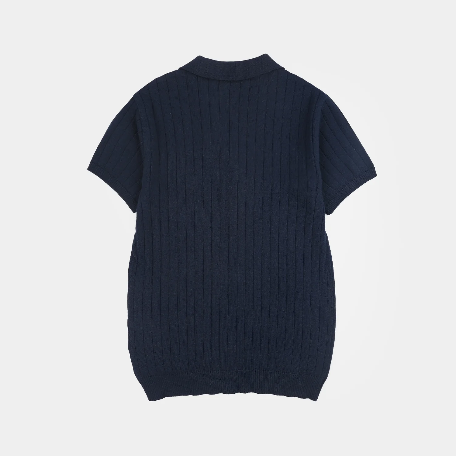 Boys Cotton Sweater Knit Polo (Dropper) - Navy Blue - Image 4